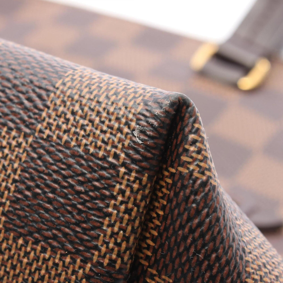 Louis Vuitton Damier Brown Ebene Coated Canvas Leather Handbag Tote Bag (Pre-Owned)