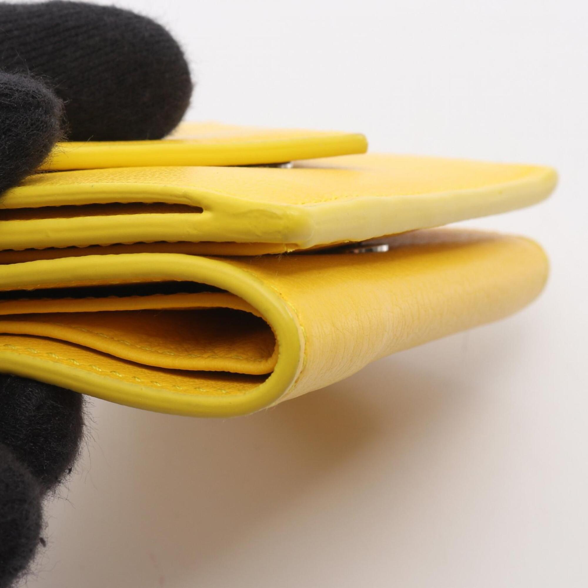 Balenciaga Yellow Leather Wallet (Tri-Fold) (Pre-Owned)