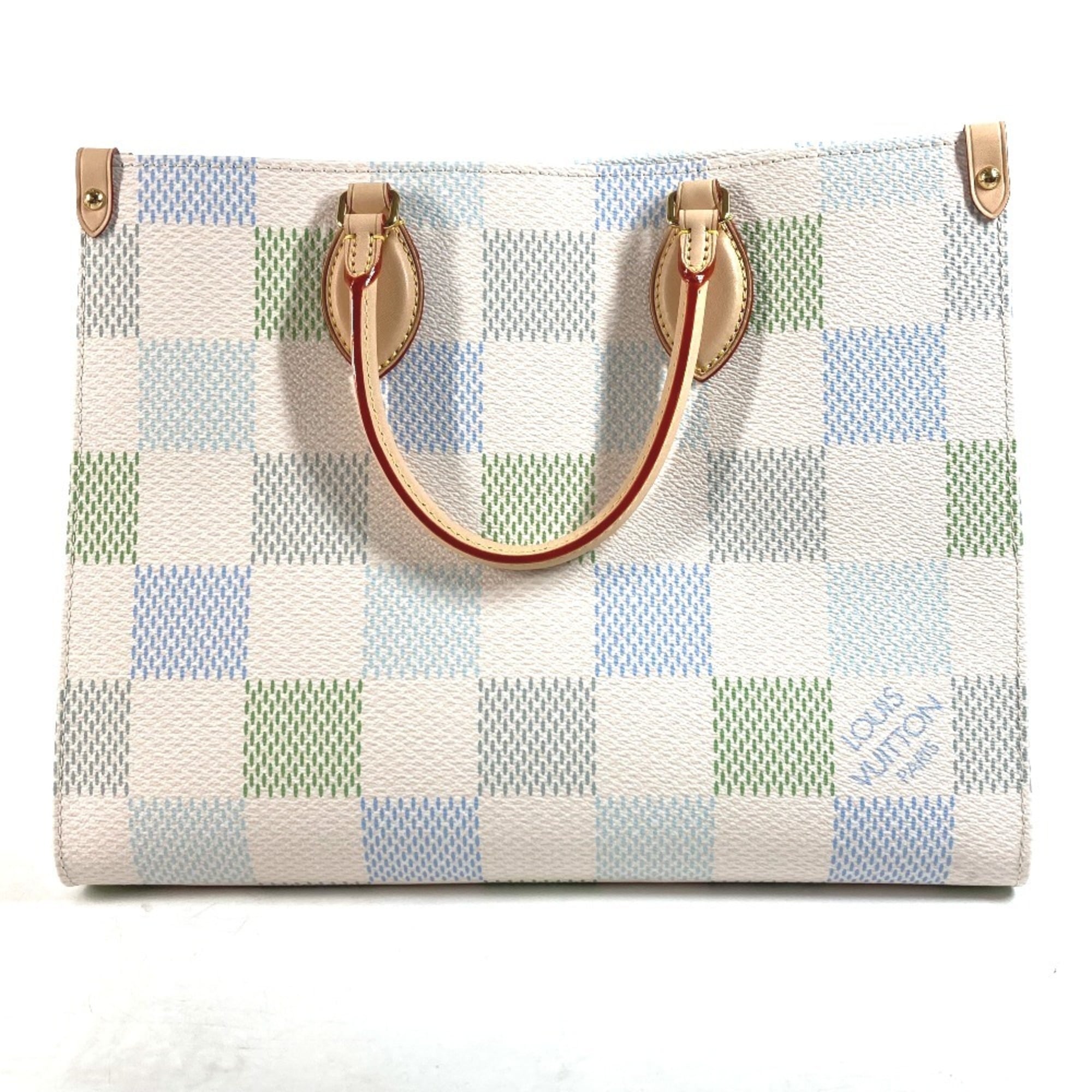 Louis Vuitton White Damier Canvas Handbag Shoulder Bag Tote Bag (Pre-Owned)