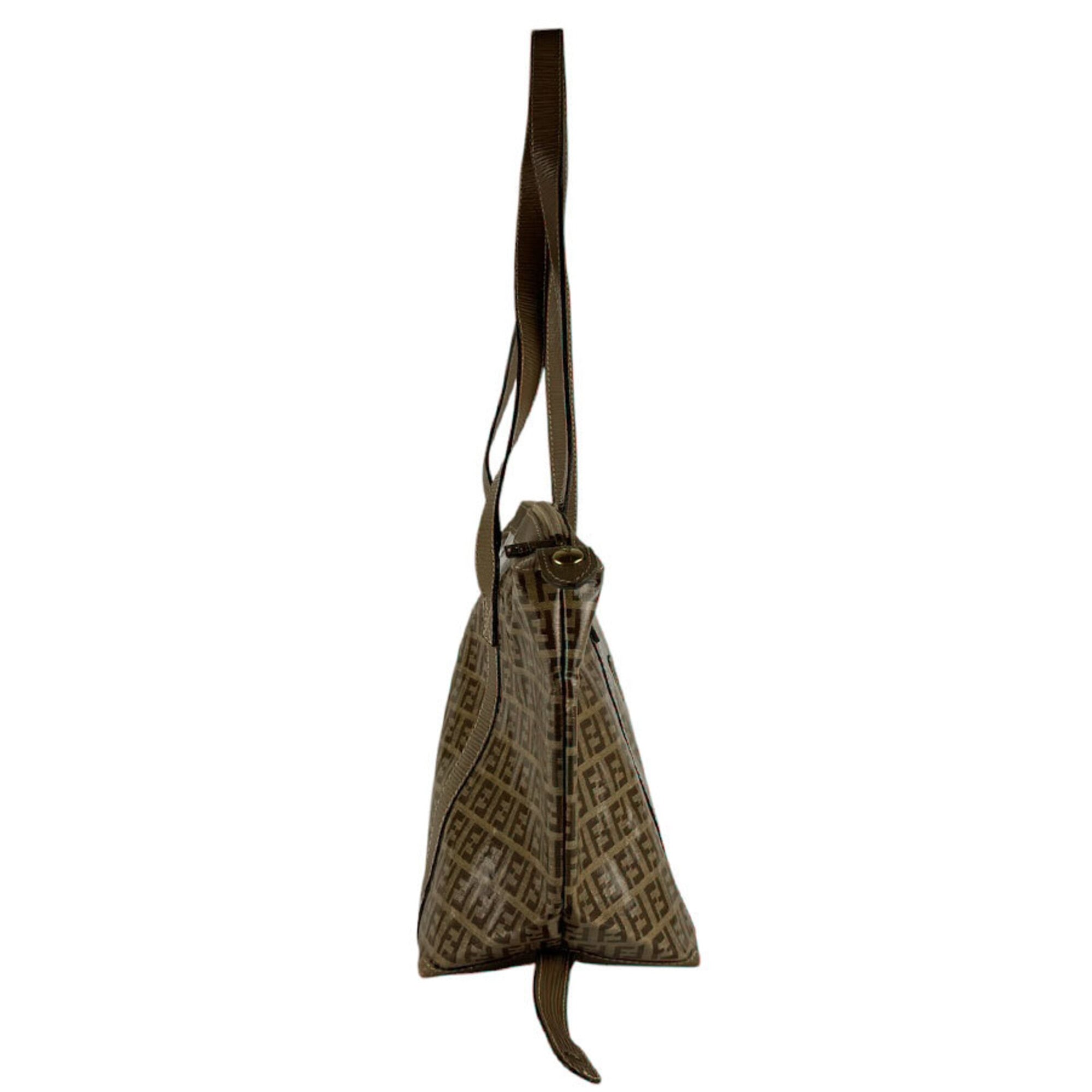 Fendi Brown Pvc Leather Shoulder Bag (Pre-Owned)