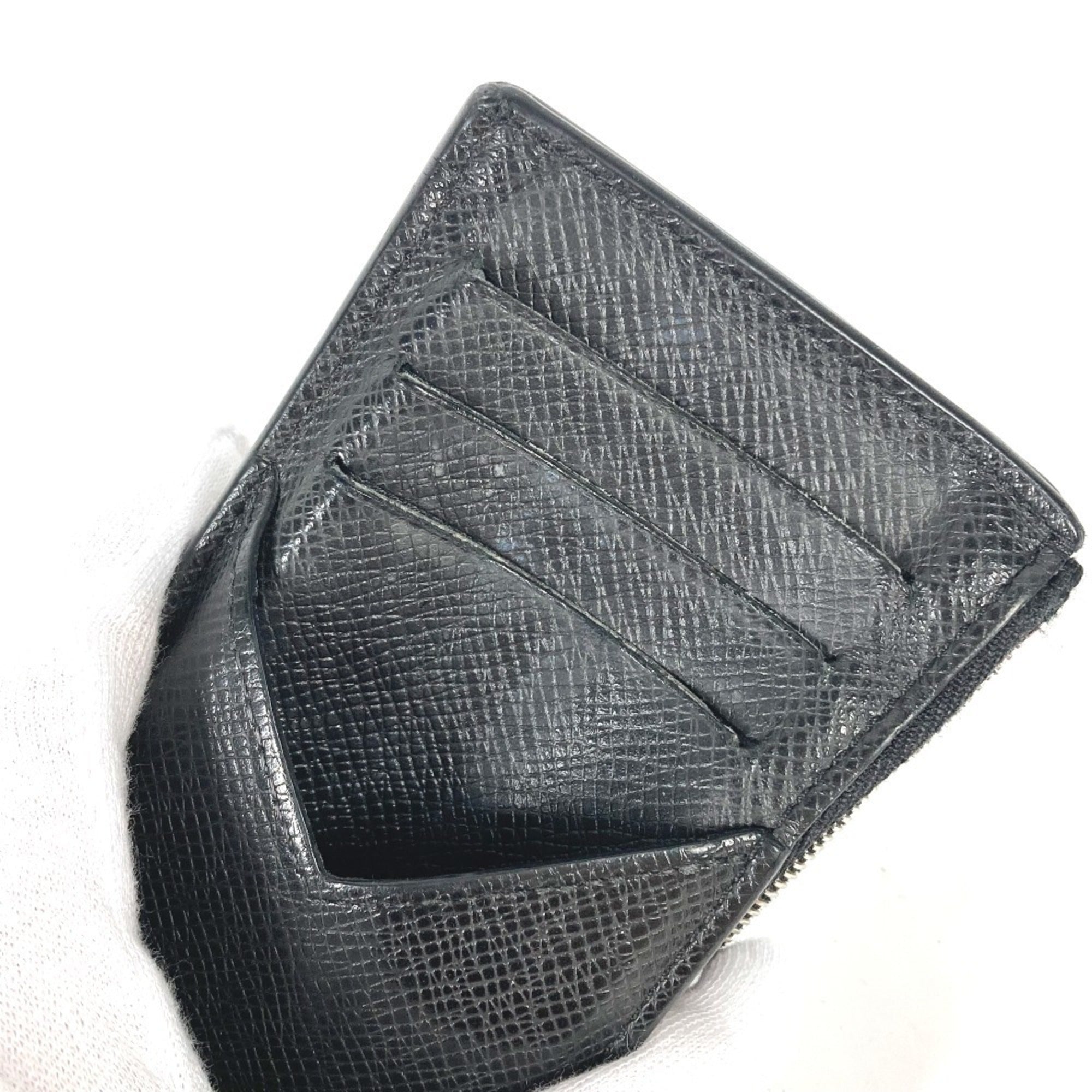 Louis Vuitton Taiga Black Taiga Leather Coin Purse/Coin Case (Pre-Owned)