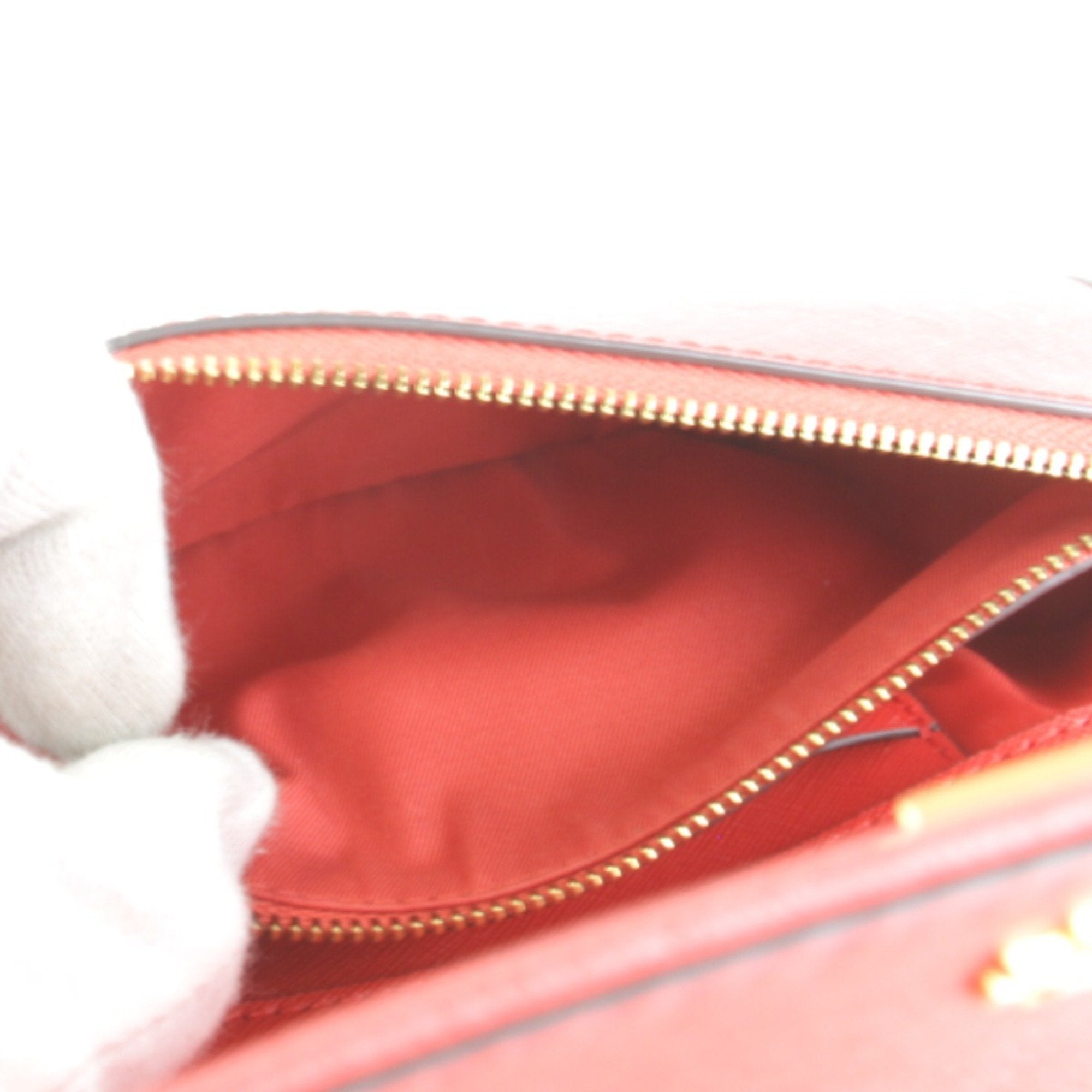 Tory Burch Red Color Leather Shoulder Bag (Pre-Owned)