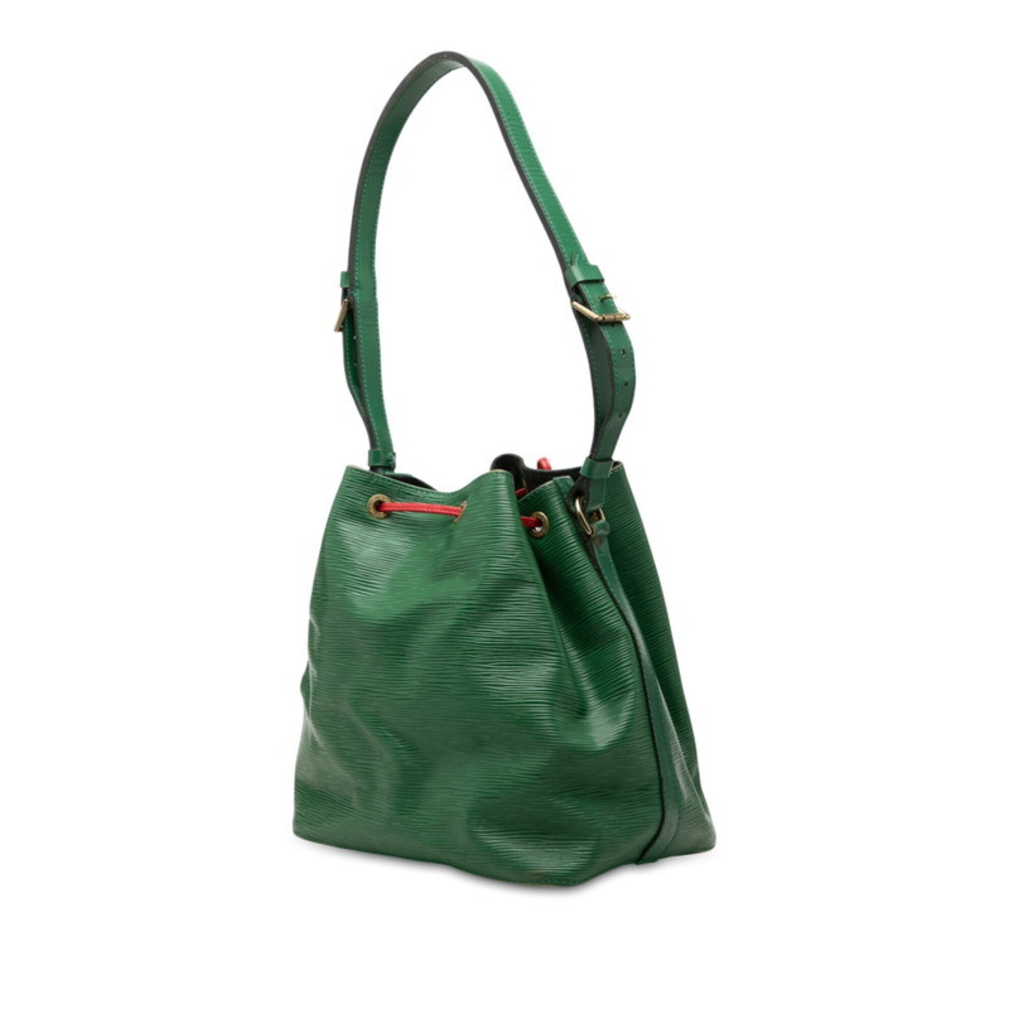 Louis Vuitton Bicolor Green Red Color Leather Shoulder Bag (Pre-Owned)