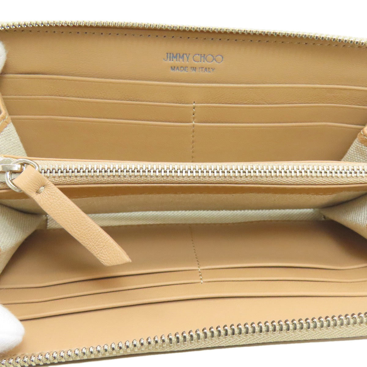 Jimmy Choo Gold Leather Long Wallet (Bi-Fold) (Pre-Owned)