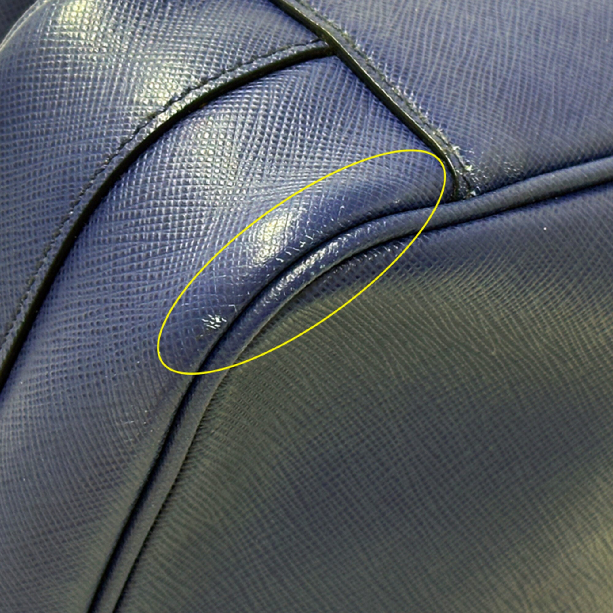 Prada Blue Saffiano Handbag Shoulder Bag (Pre-Owned)