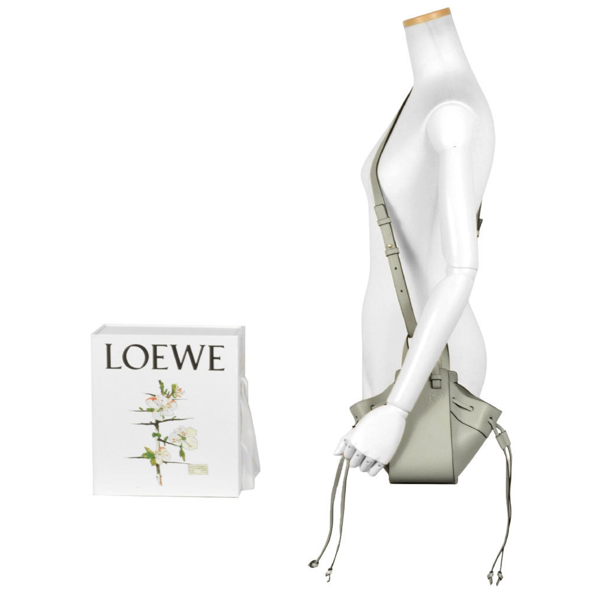 Loewe Hammock Gray Leather Shoulder Bag (Pre-Owned)