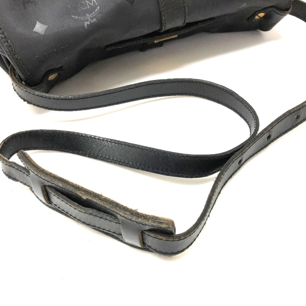 Mcm Black Pvc Leather Messenger Bag Shoulder Bag (Pre-Owned)