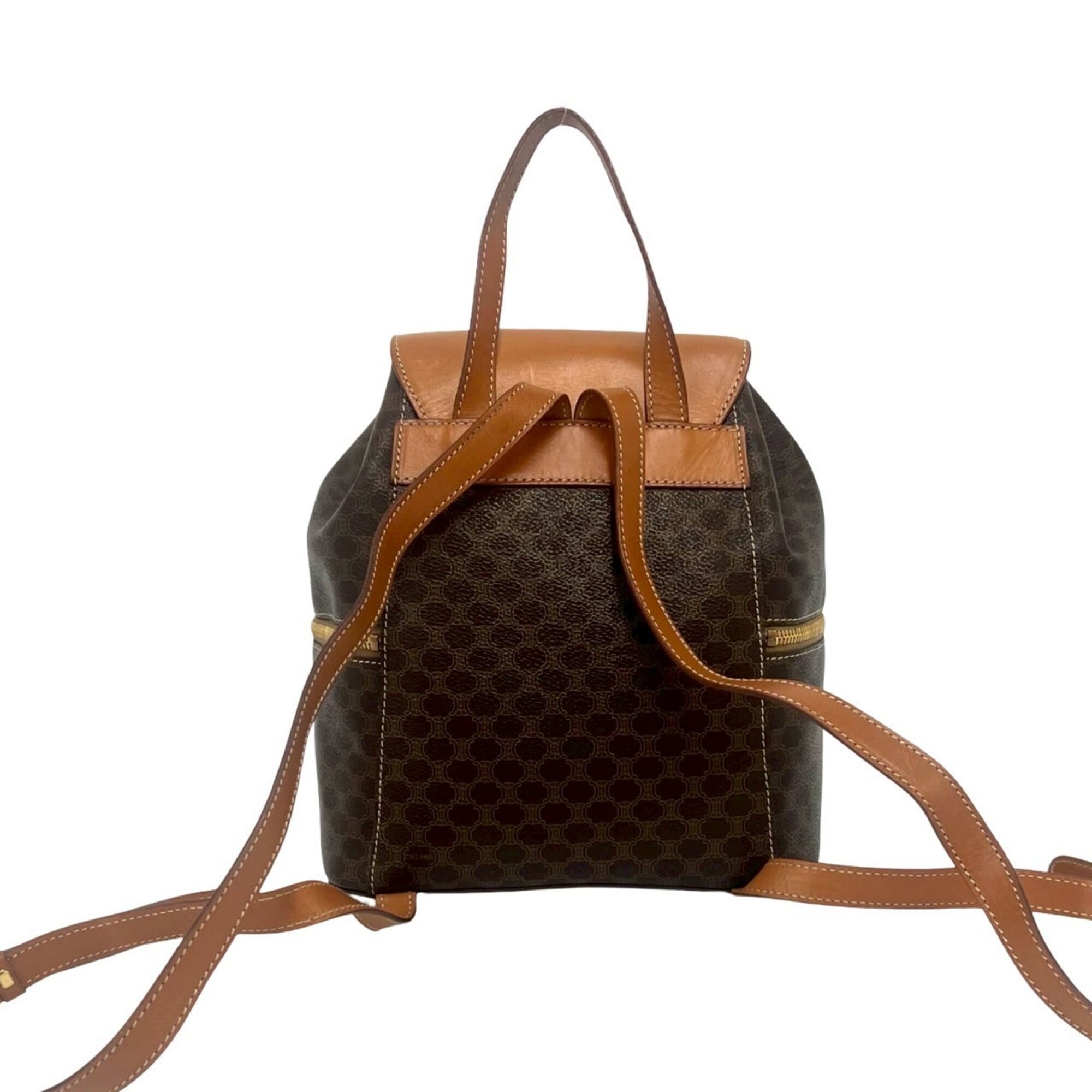 Celine Brown Leather Pvc Backpack (Pre-Owned)