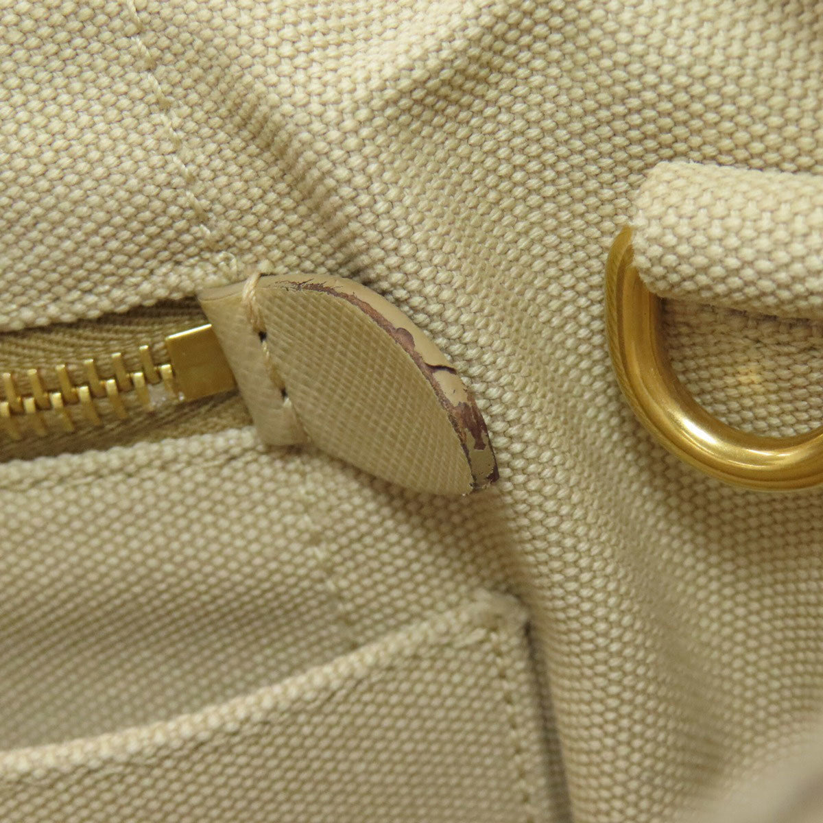 Prada Beige Canvas Handbag (Pre-Owned)