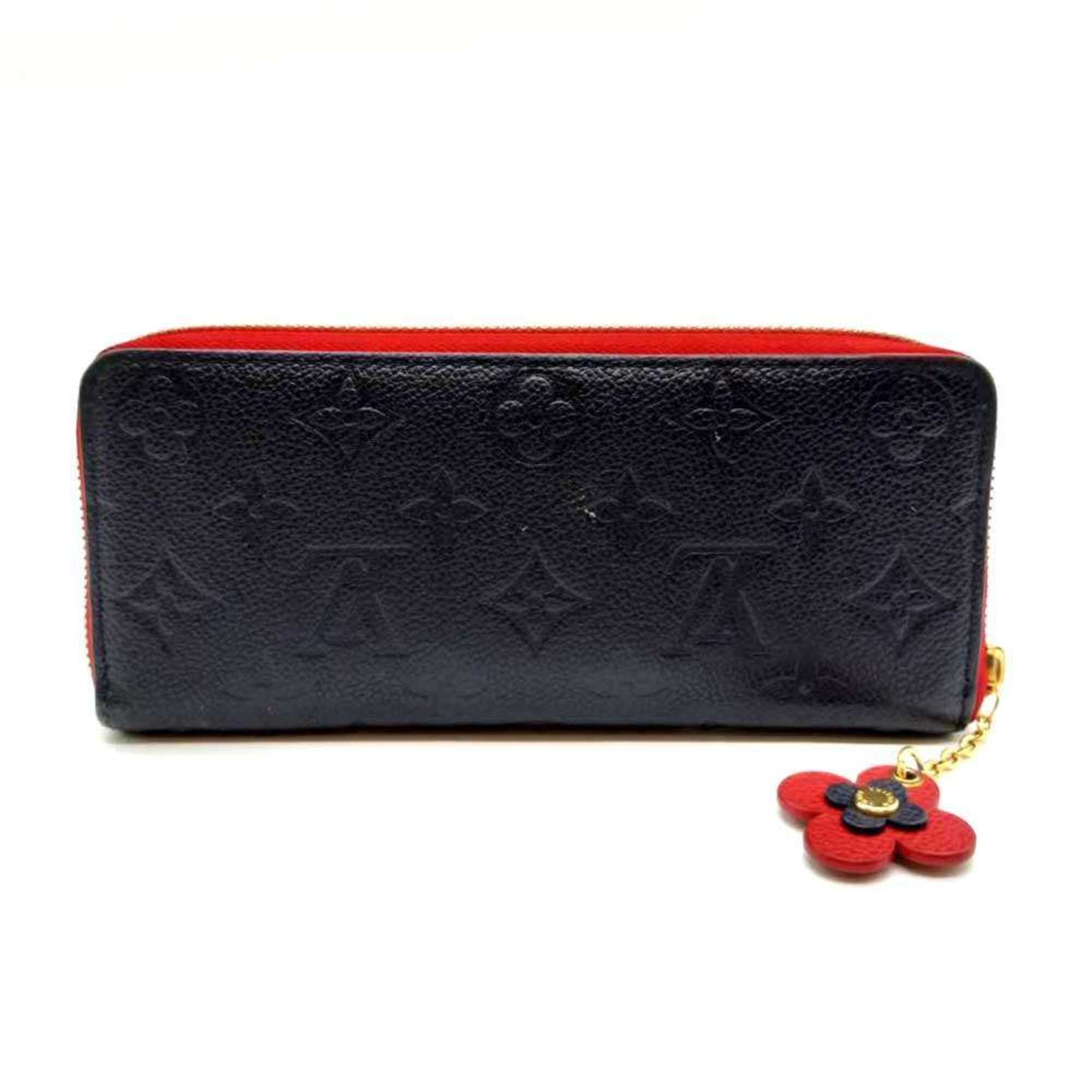 Louis Vuitton Monogram Empreinte Marine Rouge Navy Red Color Monogram Empreinte Long Wallet (Bi-Fold) (Pre-Owned)