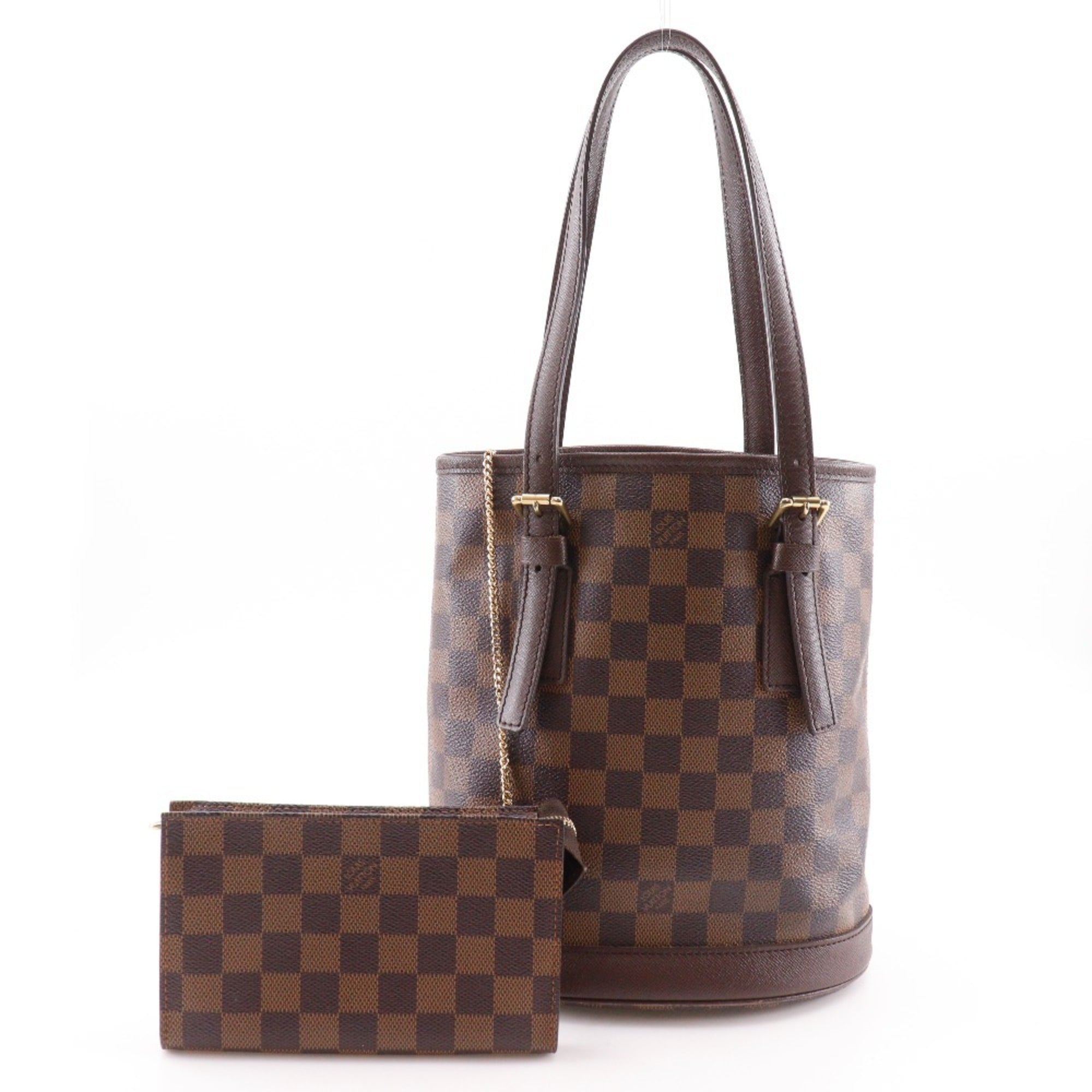 Louis Vuitton Brown Damier Canvas Pouch Tote Bag (Pre-Owned)