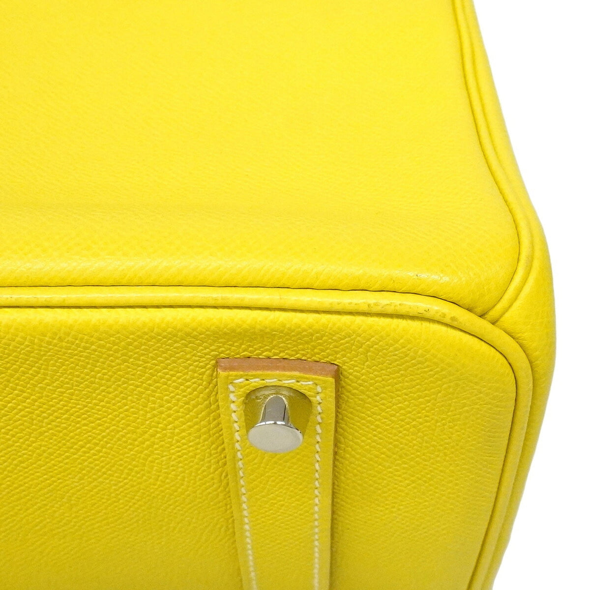 Hermes Lime Pearl Gray Leather Handbag (Pre-Owned)