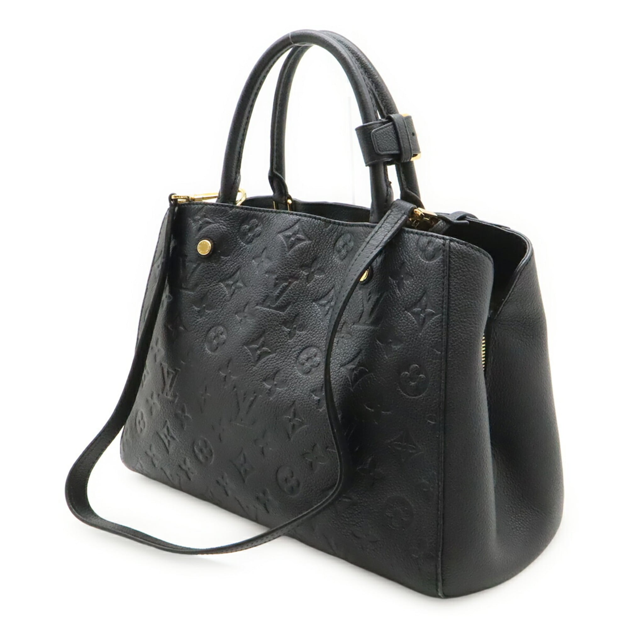 Louis Vuitton Black Noir Leather Handbag Shoulder Bag (Pre-Owned)