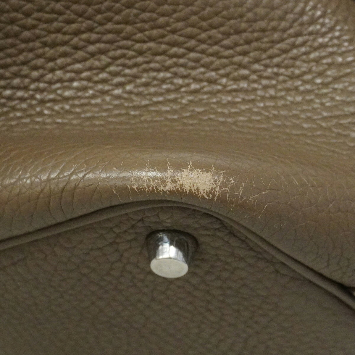 Hermes Etoupe Gray Taurillon Clemence Leather Handbag (Pre-Owned)