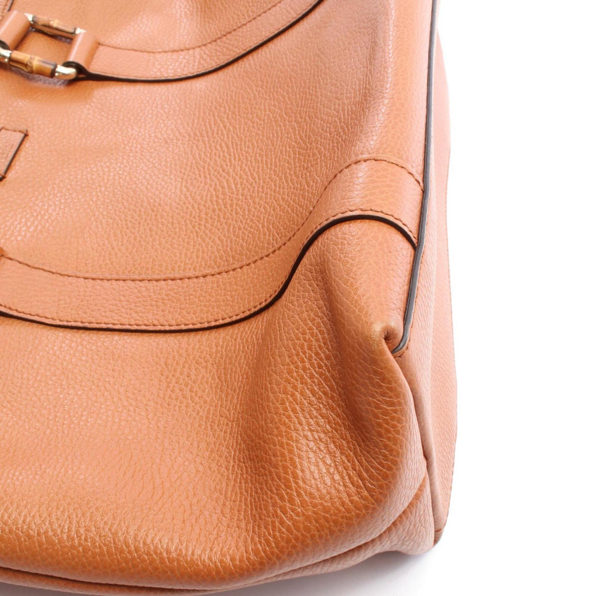 Gucci Brown Leather Handbag Tote Bag (Pre-Owned)