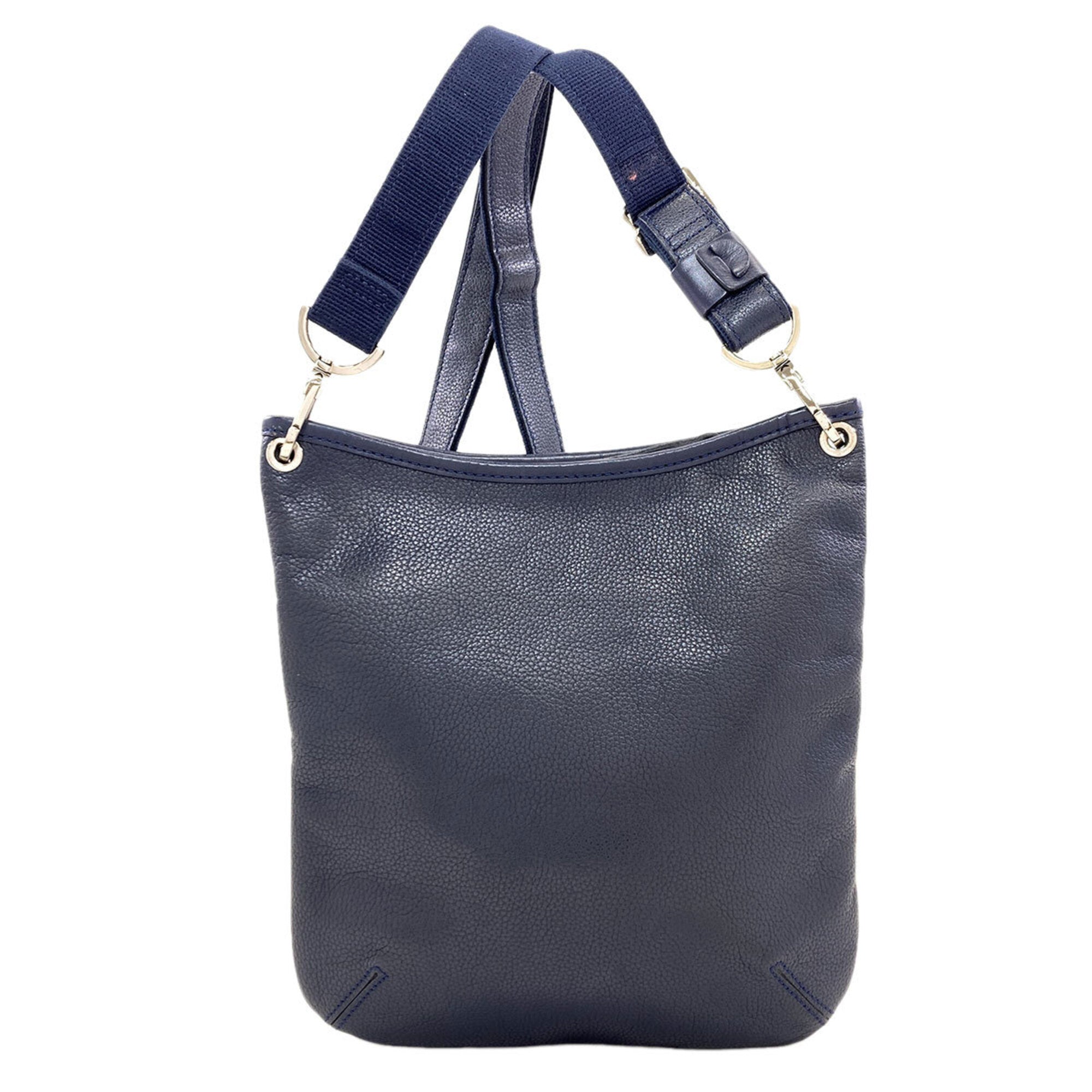 Longchamp Navy Leather Shoulder Bag (Pre-Owned)