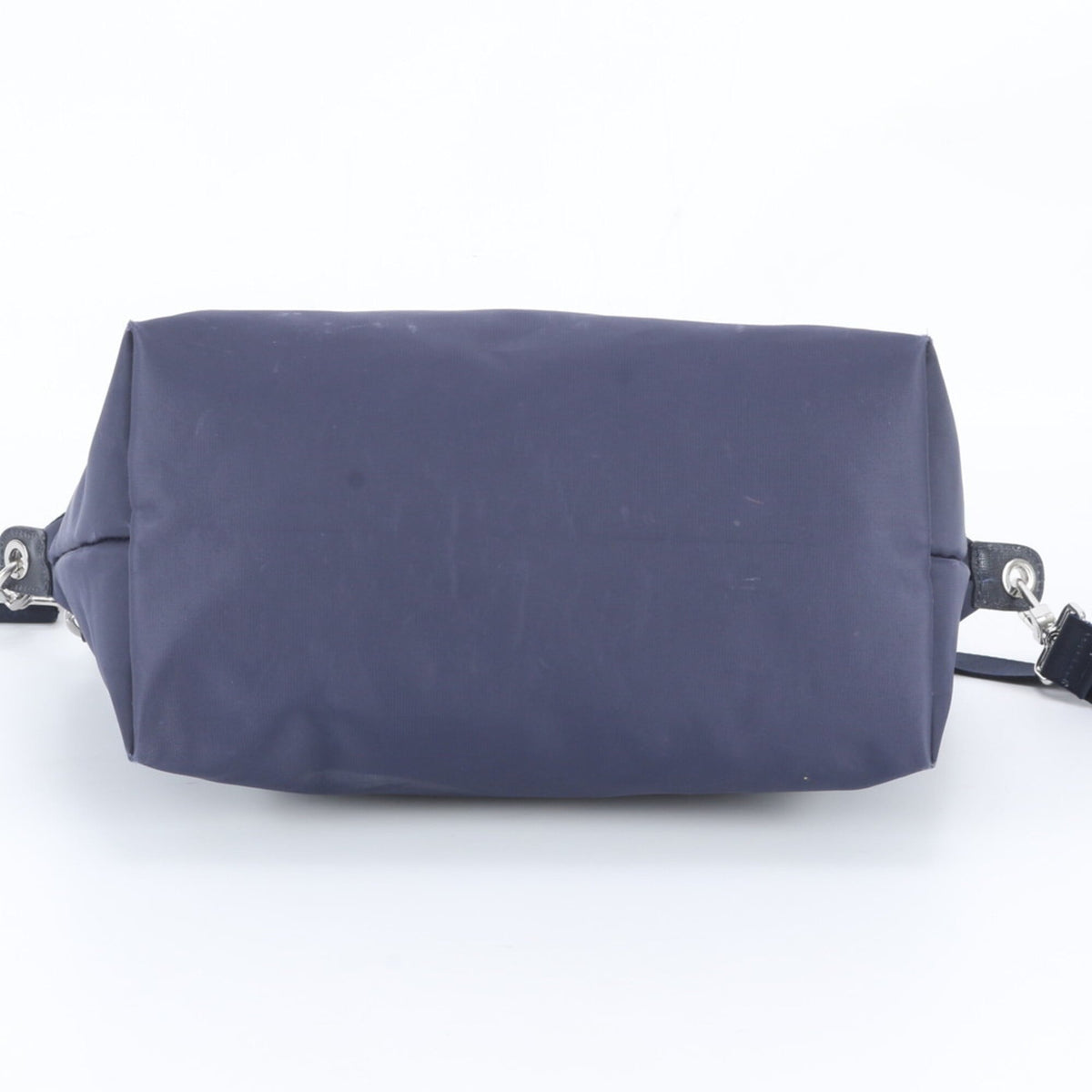 Longchamp Navy Leather Nylon Shoulder Bag Tote Bag (Pre-Owned)