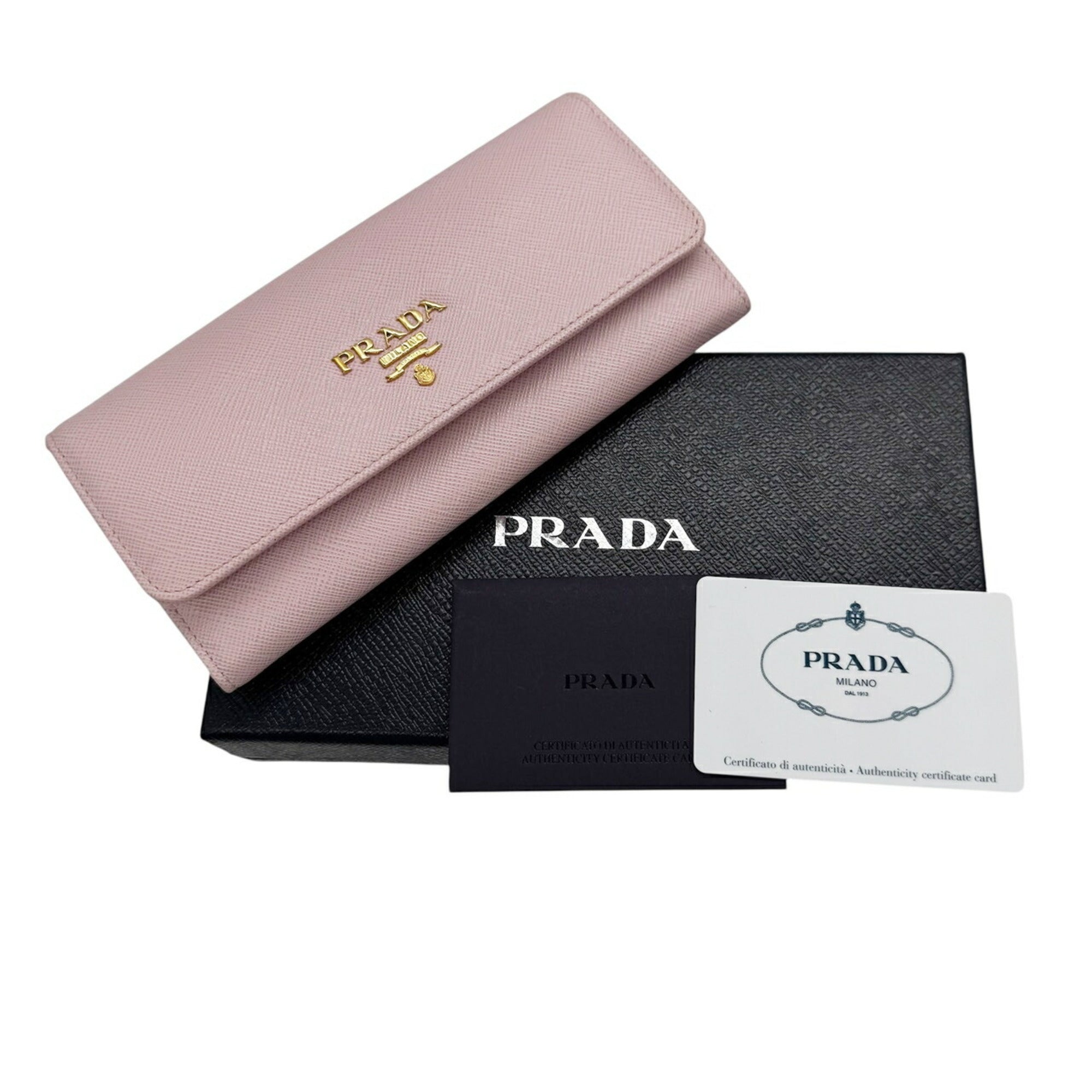 Prada Saffiano Pink Saffiano Long Wallet (Bi-Fold) (Pre-Owned)