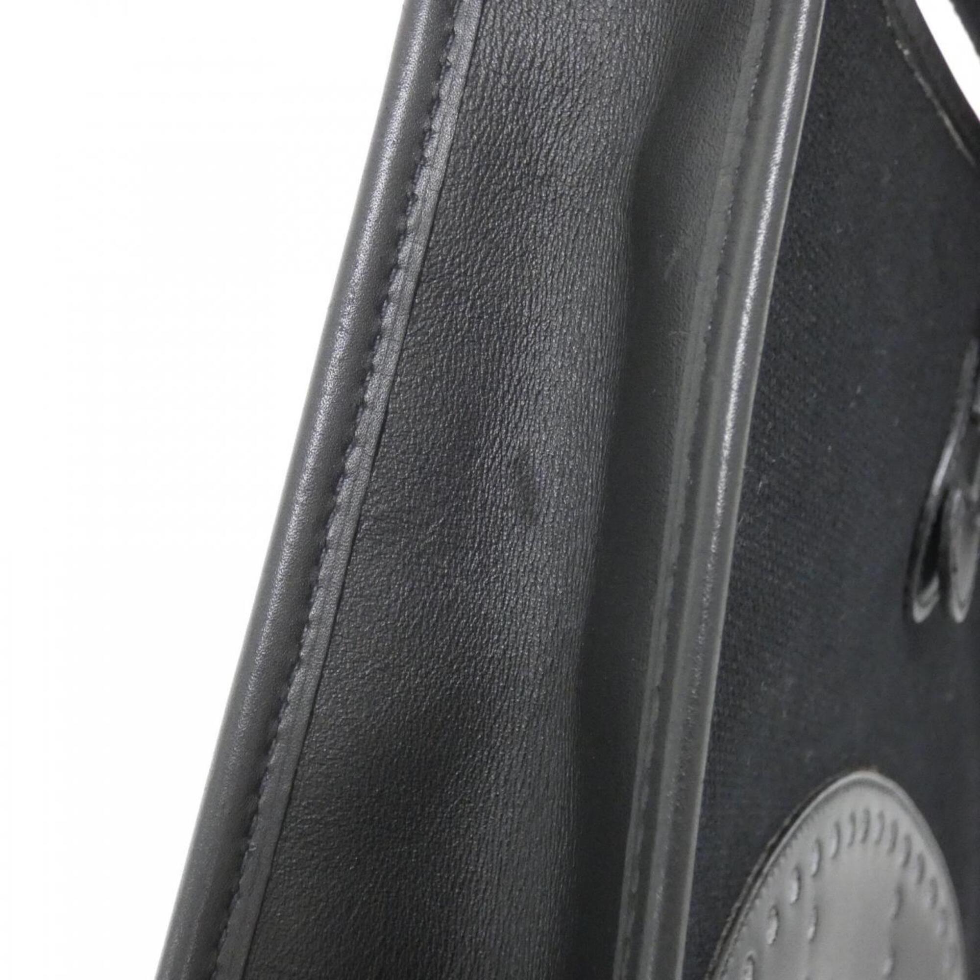 Hermes Black Canvas Shoulder Bag (Pre-Owned)