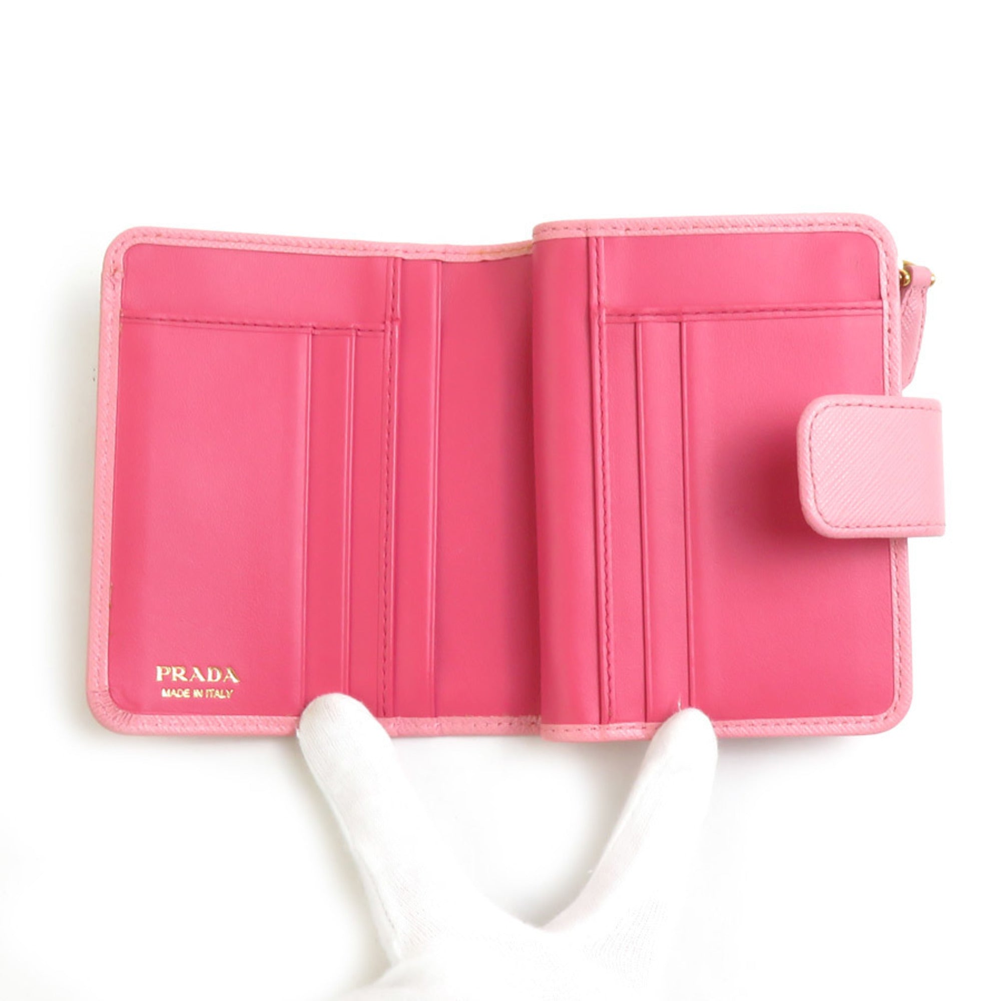 Prada Pink Leather Wallet (Bi-Fold) (Pre-Owned)