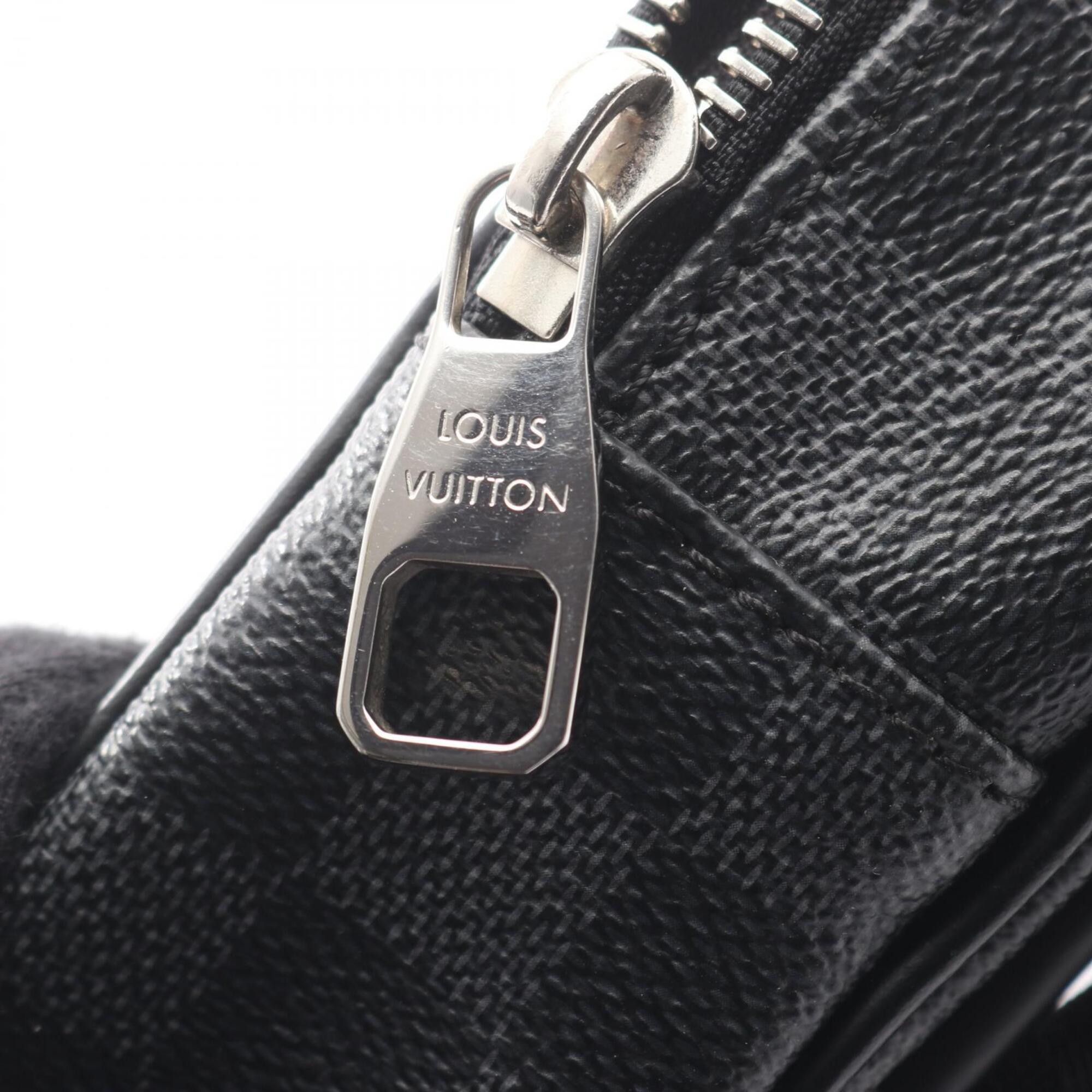 Louis Vuitton Black Coated Canvas Leather Fanny Pack Handbag (Pre-Owned)