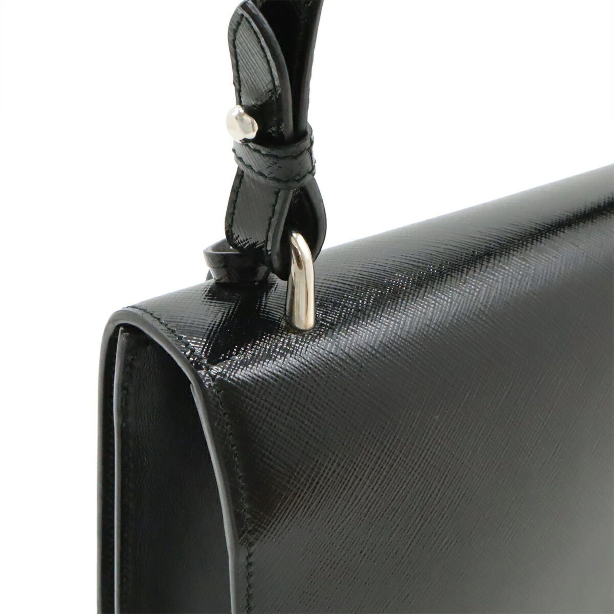 Prada Black Nero Leather Clutch Bag Shoulder Bag (Pre-Owned)