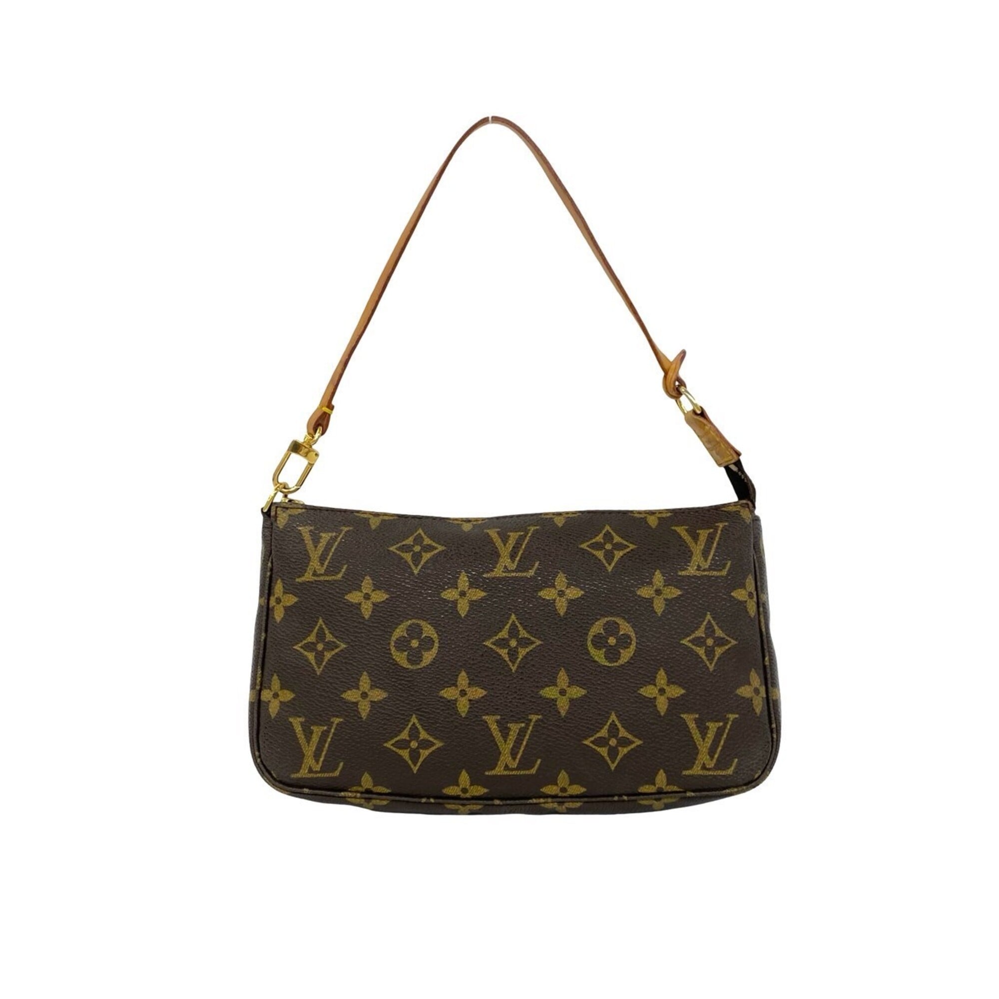 Louis Vuitton Brown Leather Pvc Handbag Pochette (Pre-Owned)