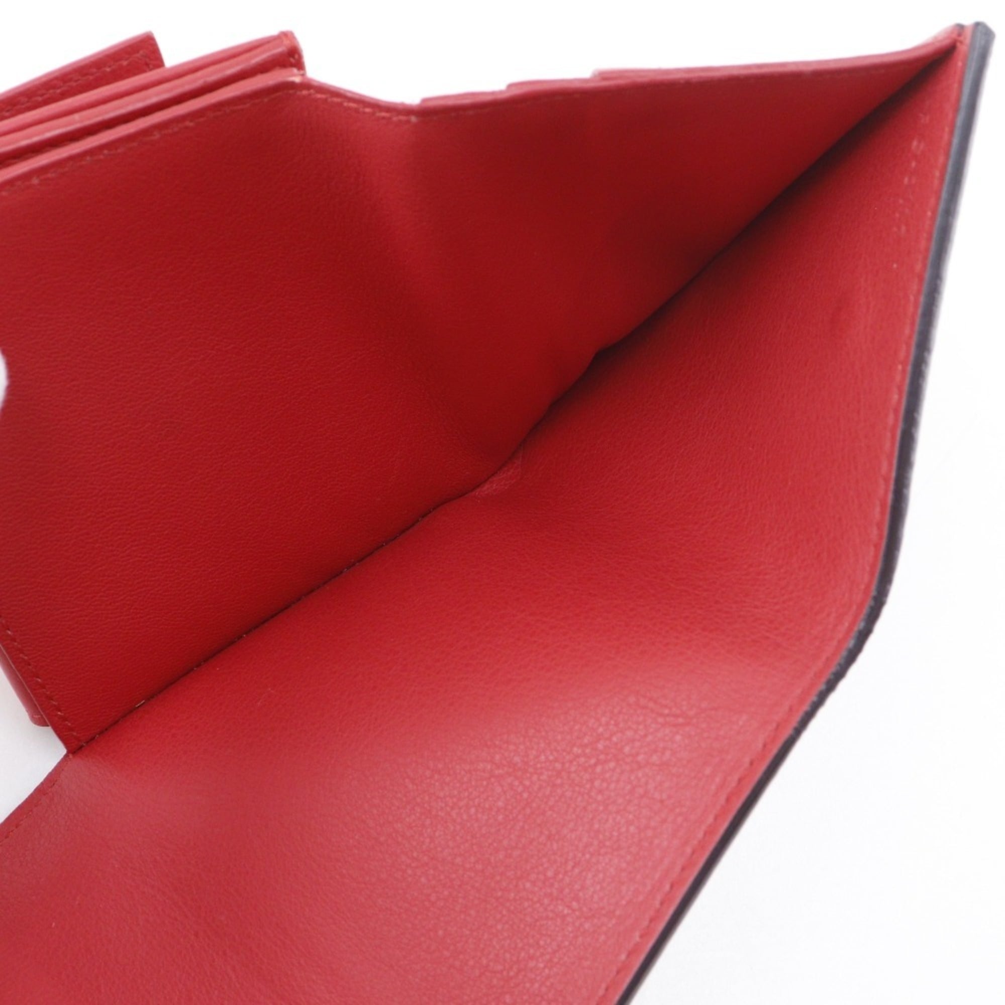 Celine Red Color Leather Wallet (Tri-Fold) (Pre-Owned)