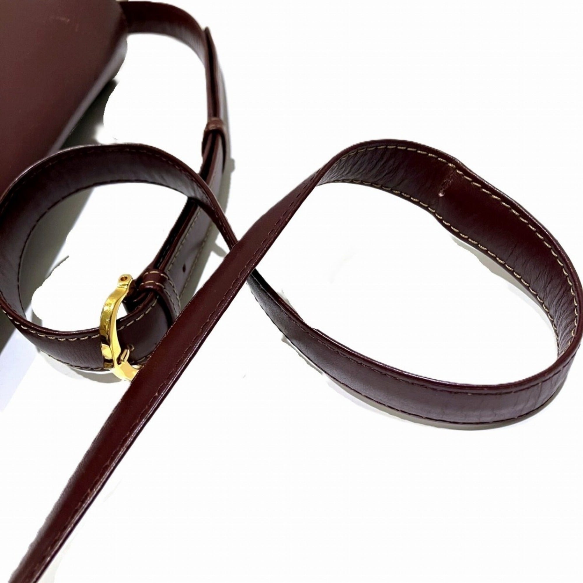 Cartier Bordeaux Leather Shoulder Bag (Pre-Owned)