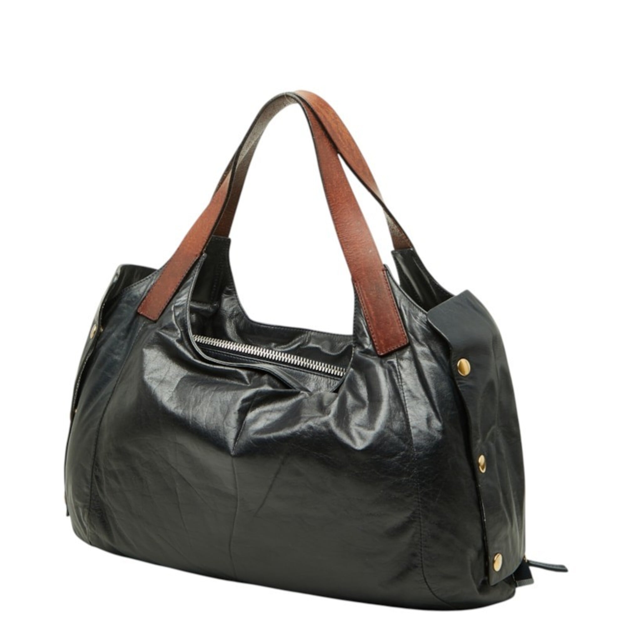 Celine Dark Navy Leather Shoulder Bag Tote Bag (Pre-Owned)