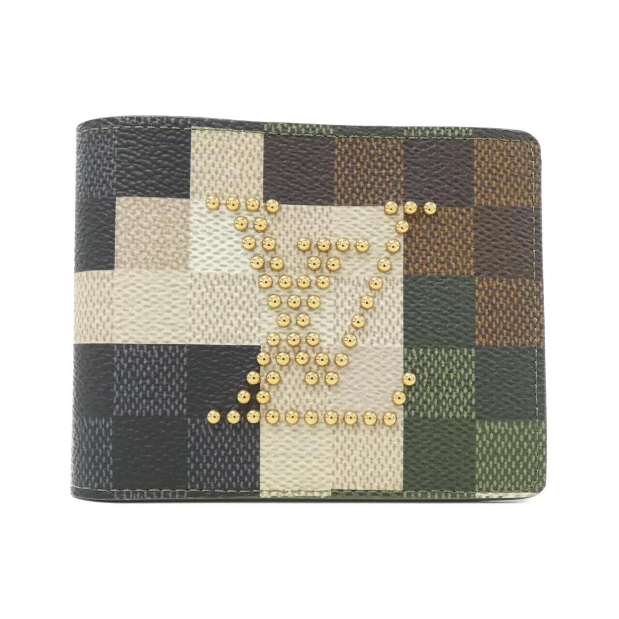 Louis Vuitton Vert Coated Canvas Wallet (Bi-Fold) (Pre-Owned)