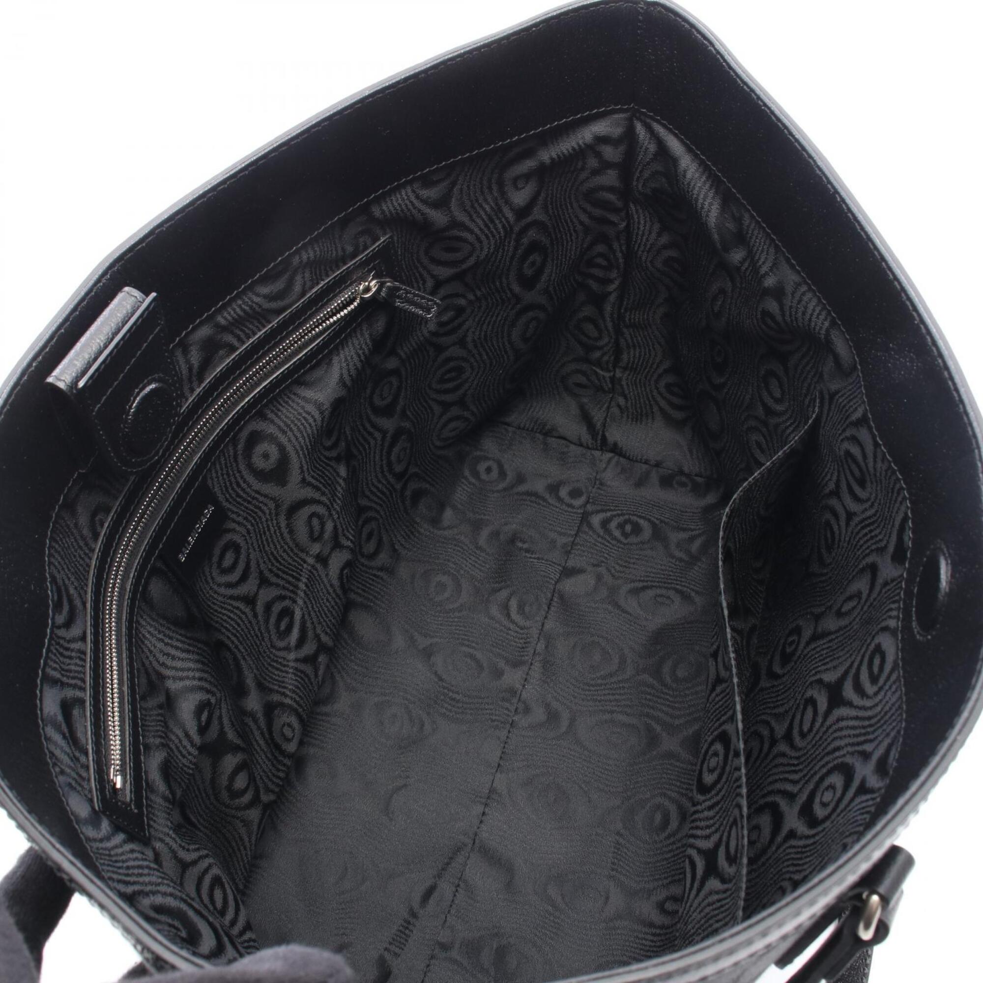 Balenciaga Black Gray Canvas Handbag Tote Bag (Pre-Owned)