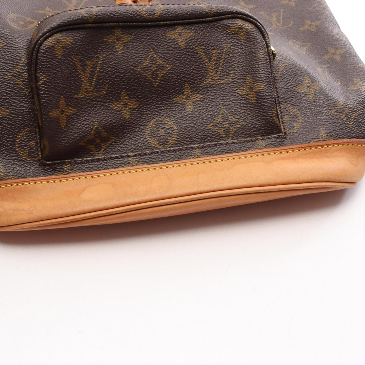 Louis Vuitton Brown Monogram Coated Canvas Leather Backpack Handbag (Pre-Owned)