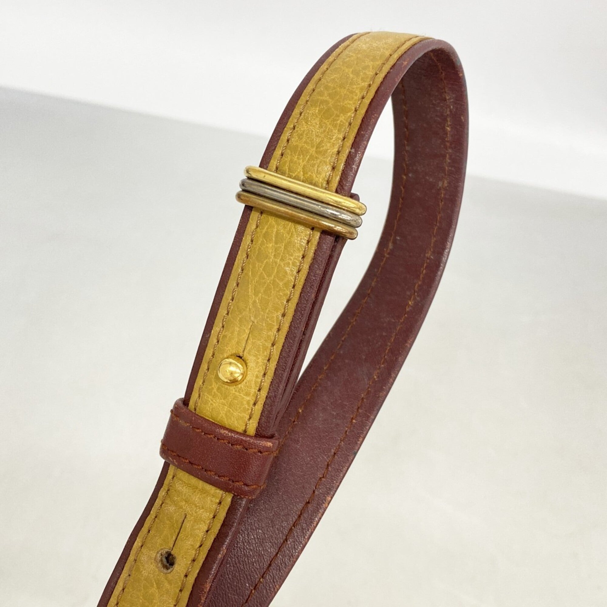 Cartier Bordeaux Brown Leather Shoulder Bag (Pre-Owned)