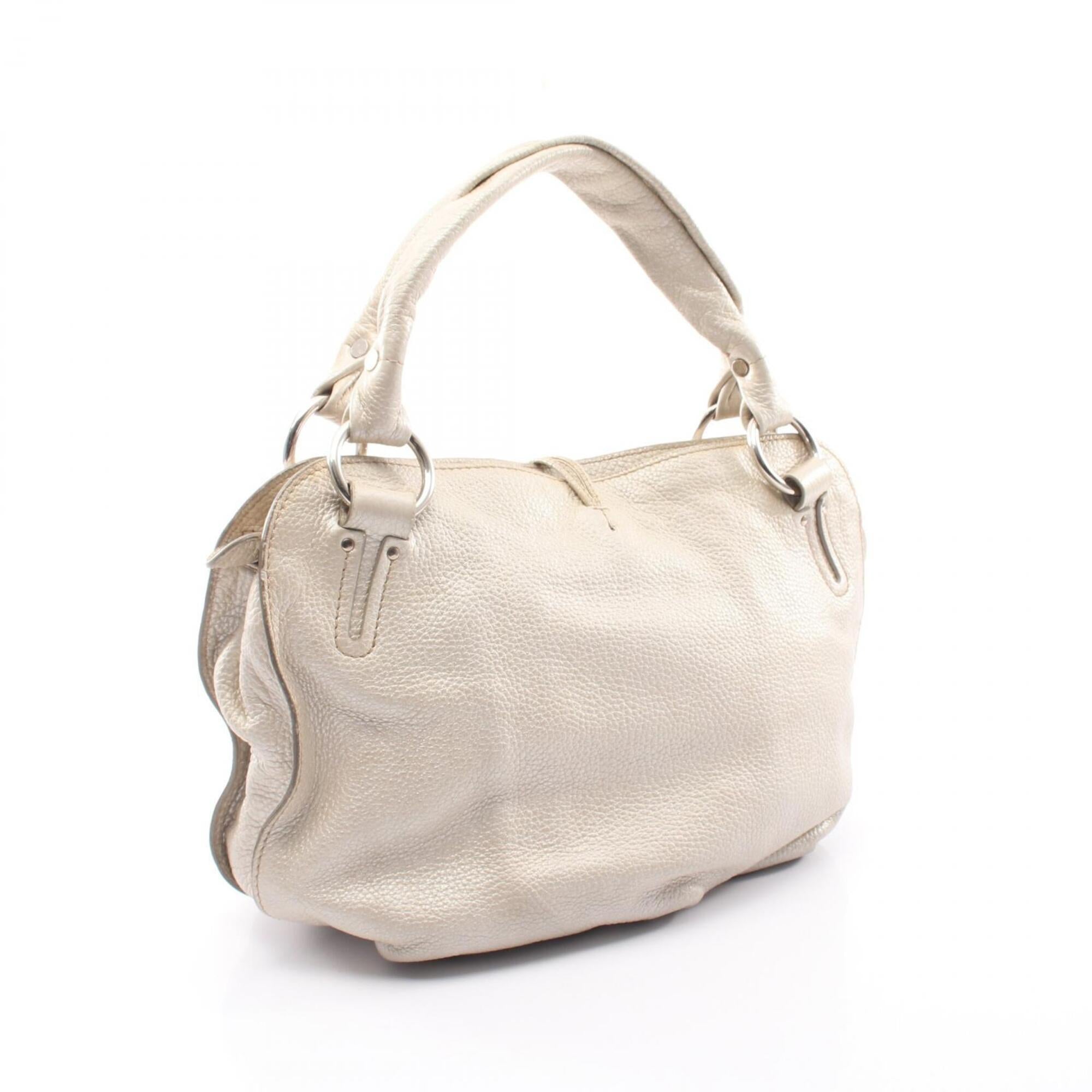 Celine Metallic White Leather Handbag (Pre-Owned)