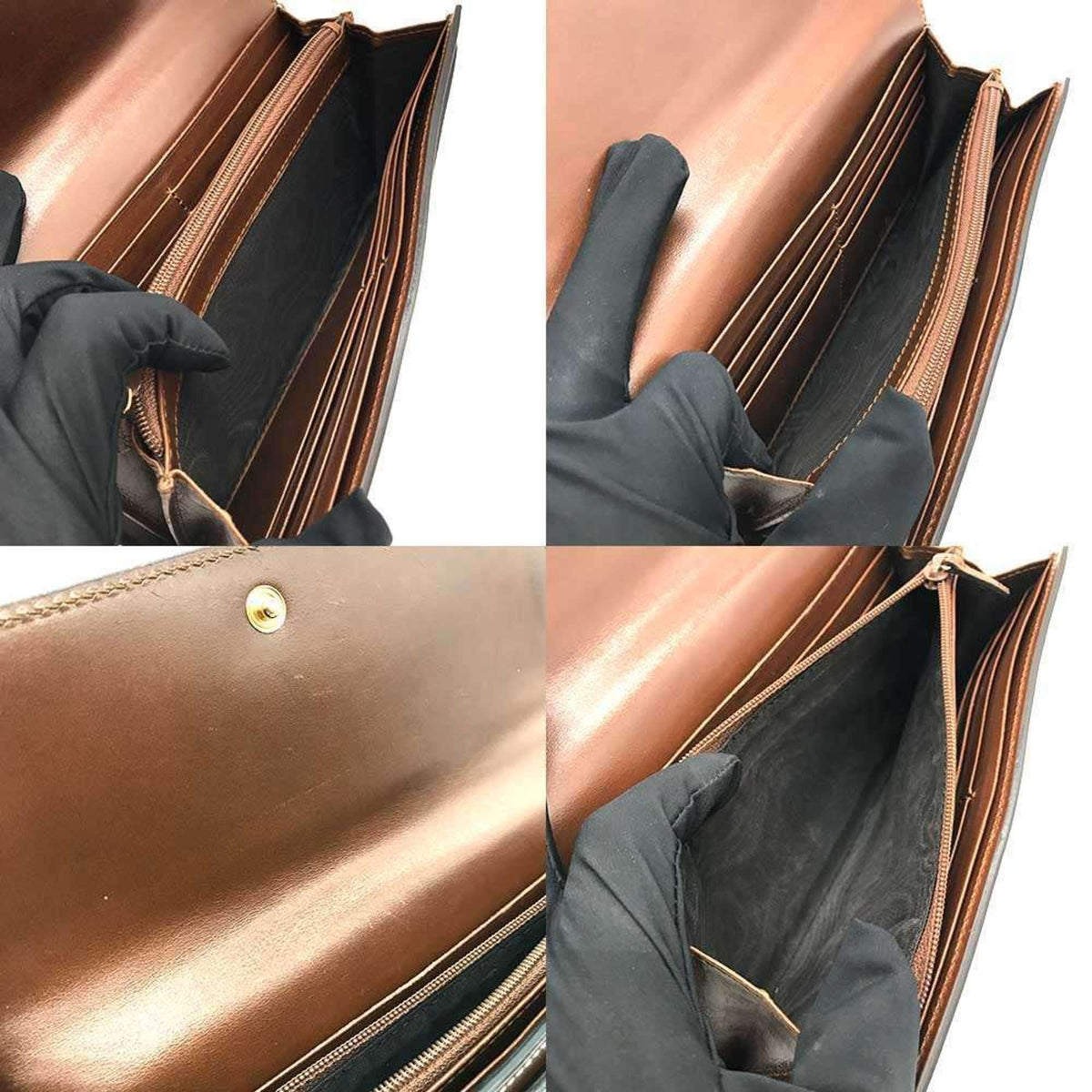 Gucci Brown Gg Supreme Leather Long Wallet (Bi-Fold) (Pre-Owned)