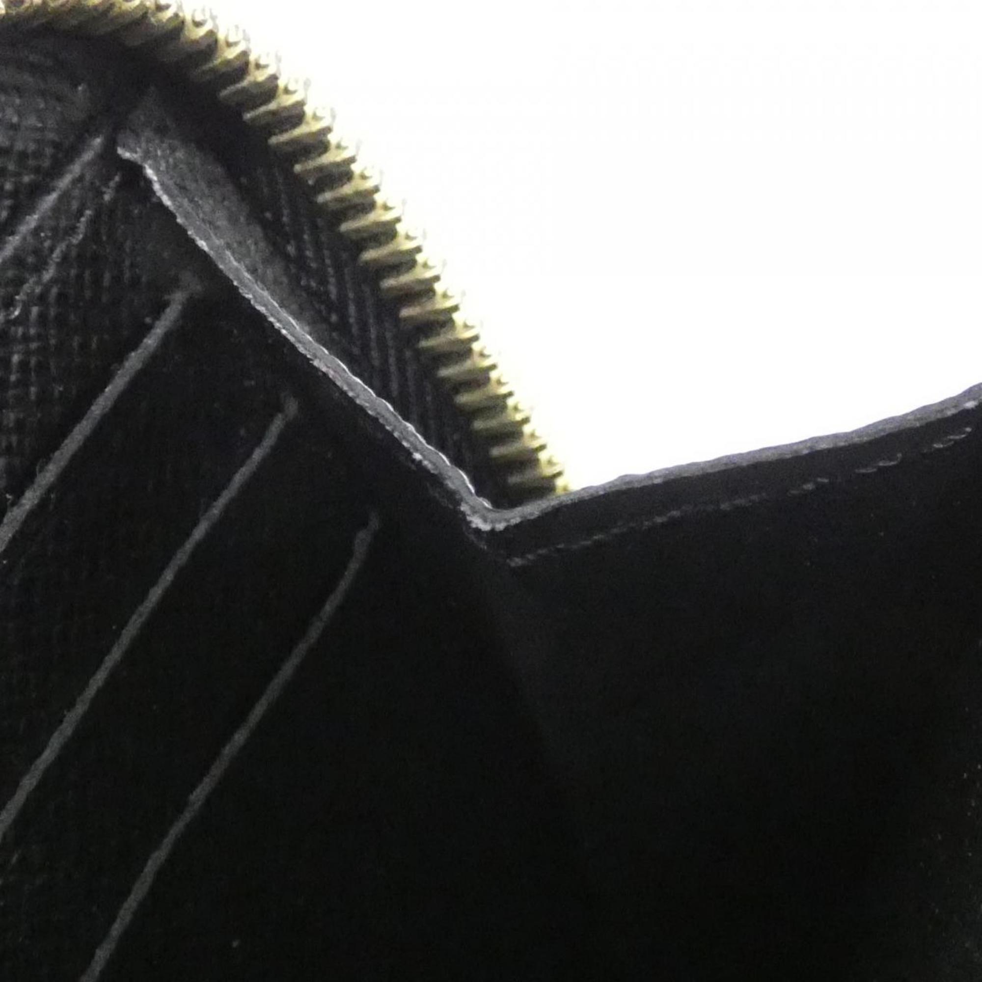 Louis Vuitton Black Leather Long Wallet (Bi-Fold) (Pre-Owned)
