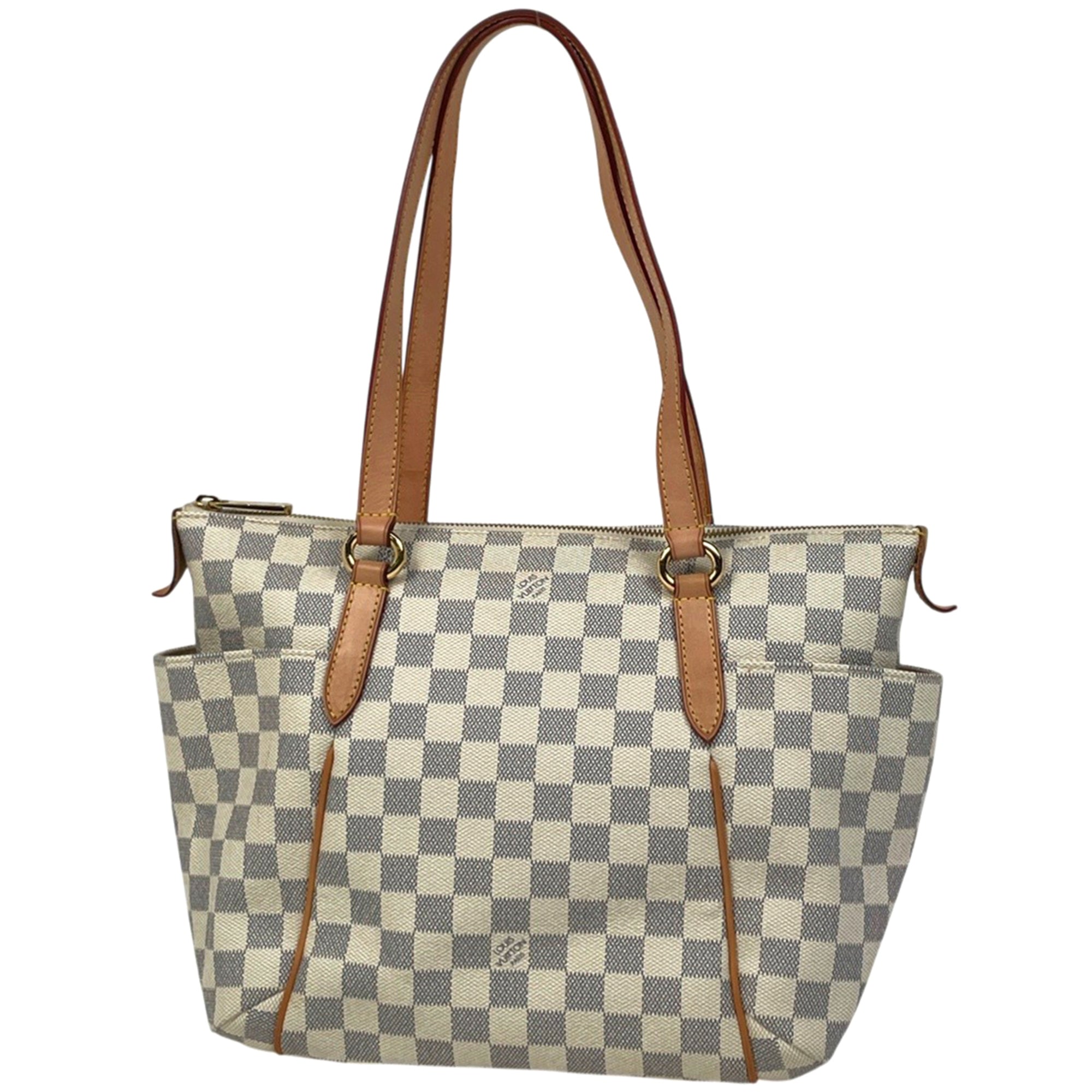 Louis Vuitton White Damier Azur Shoulder Bag Tote Bag (Pre-Owned)