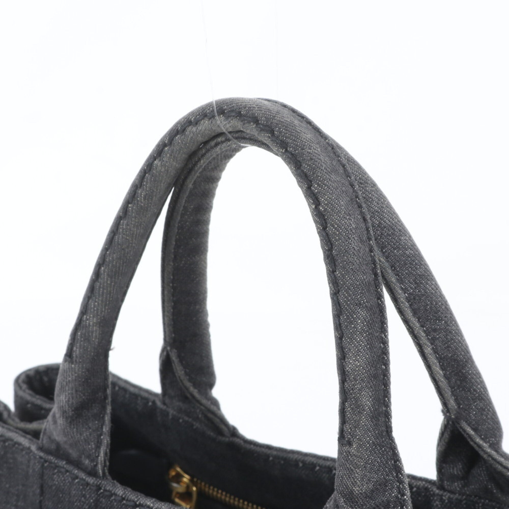 Prada Dark Gray Handbag Shoulder Bag Tote Bag (Pre-Owned)