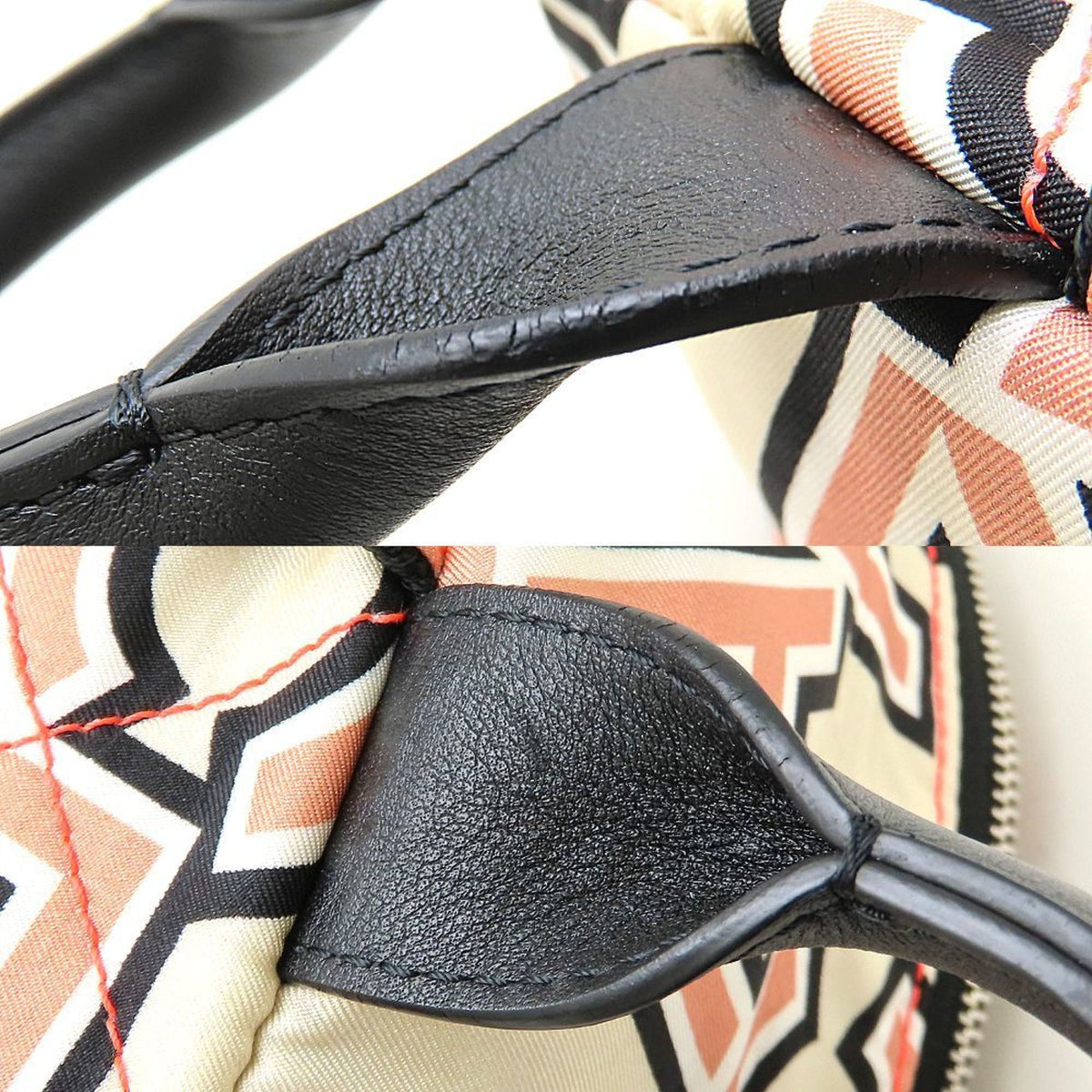 Chanel Black Ivory Pink Nylon Leather Backpack (Pre-Owned)