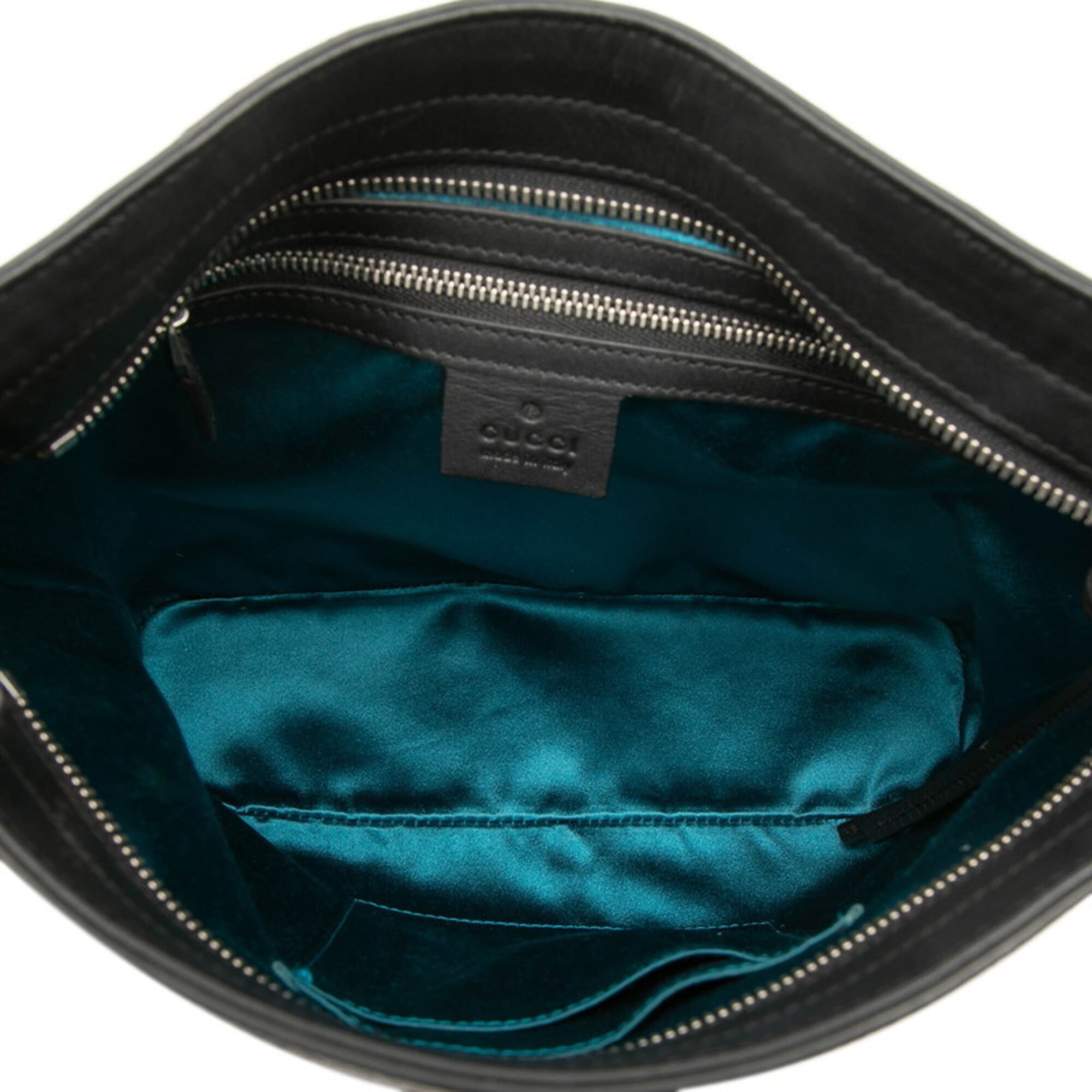 Gucci Black Red Color Suede Leather Shoulder Bag (Pre-Owned)