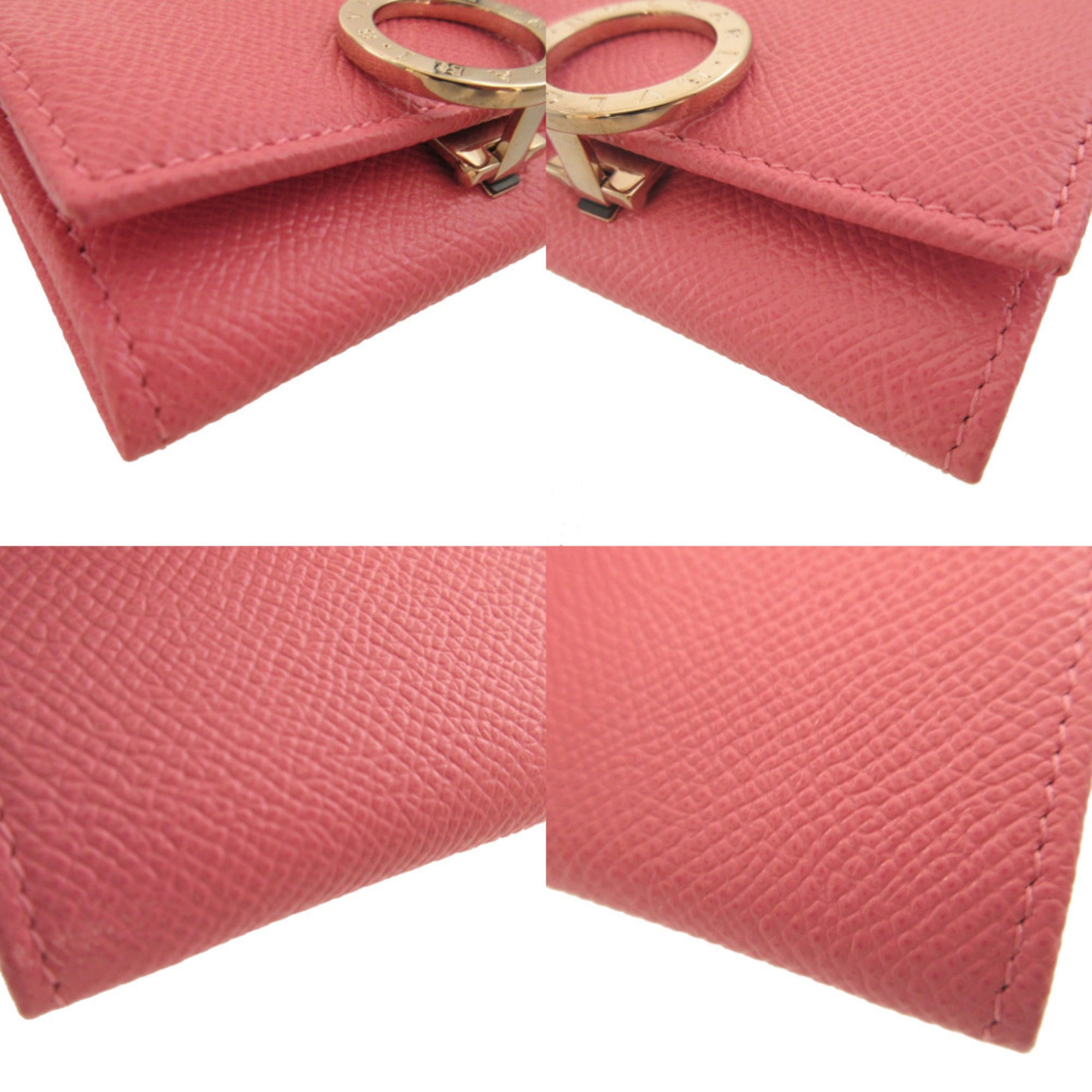 Bvlgari Pink Leather Coin Purse/Coin Case (Pre-Owned)