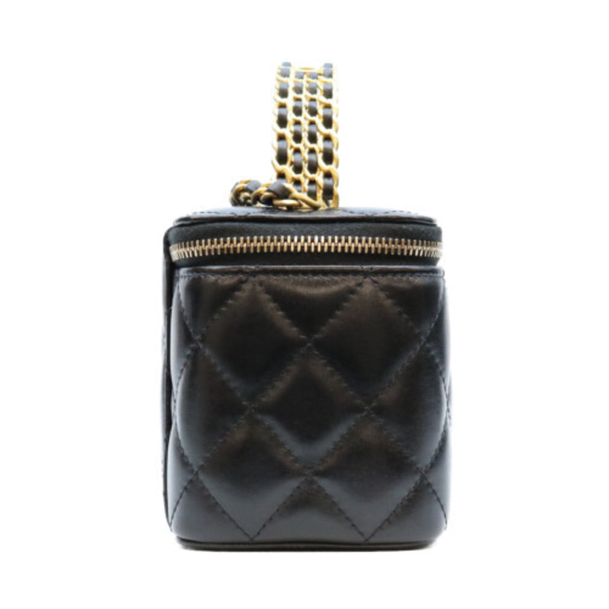 Chanel Black Leather Shoulder Bag Vanity Bag (Pre-Owned)