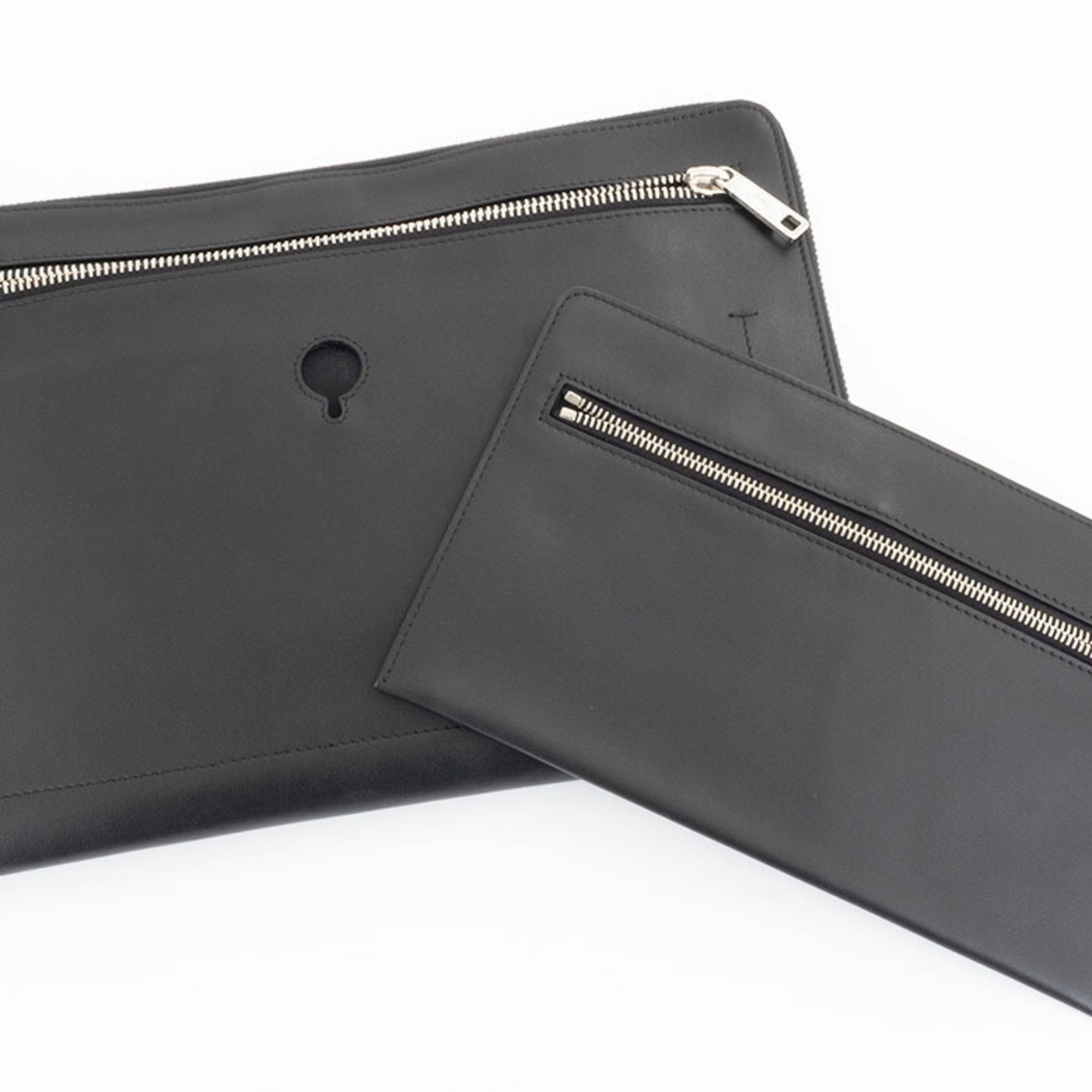 Fendi Black Leather Clutch Bag (Pre-Owned)