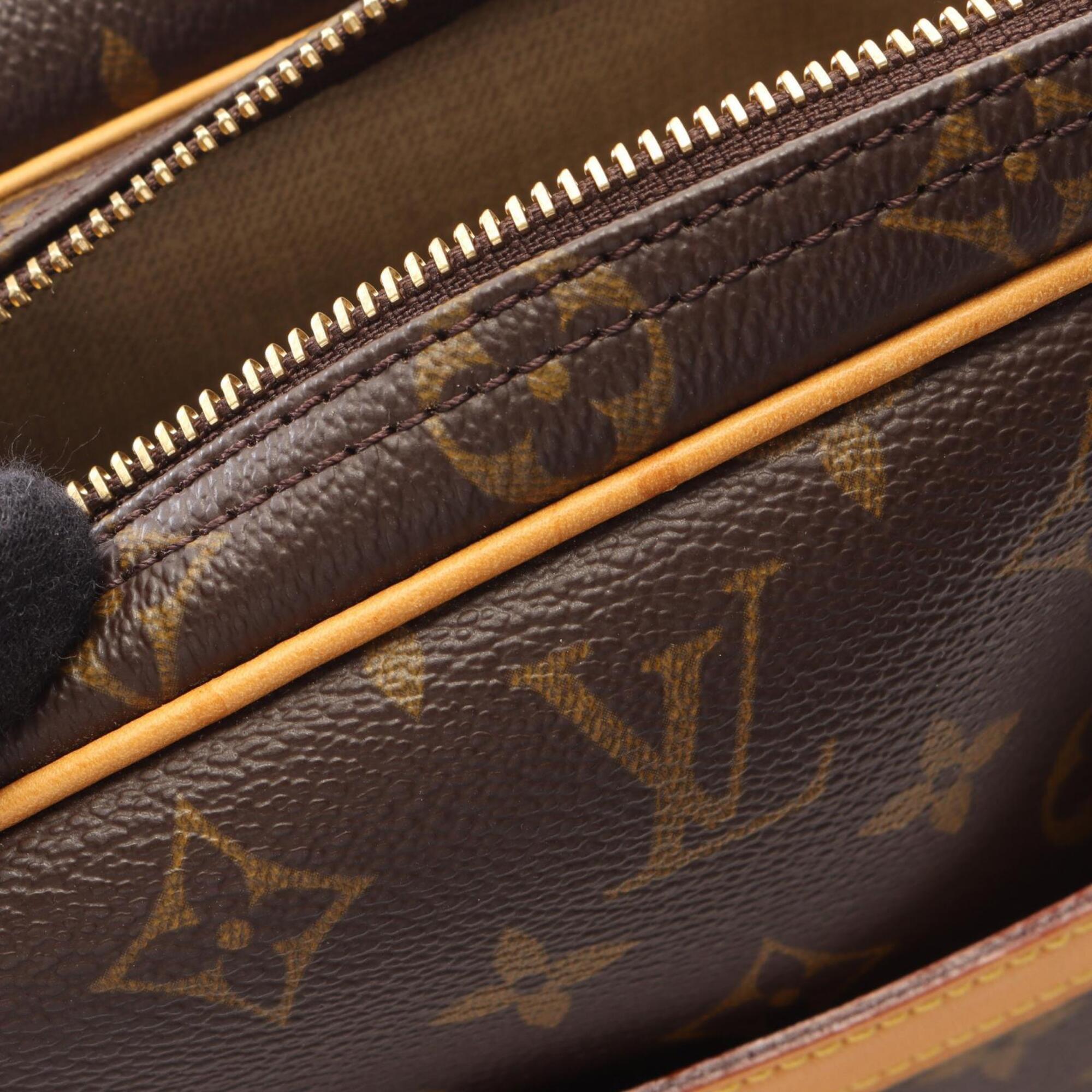 Louis Vuitton Brown Pvc Coated Canvas Leather Handbag Shoulder Bag (Pre-Owned)