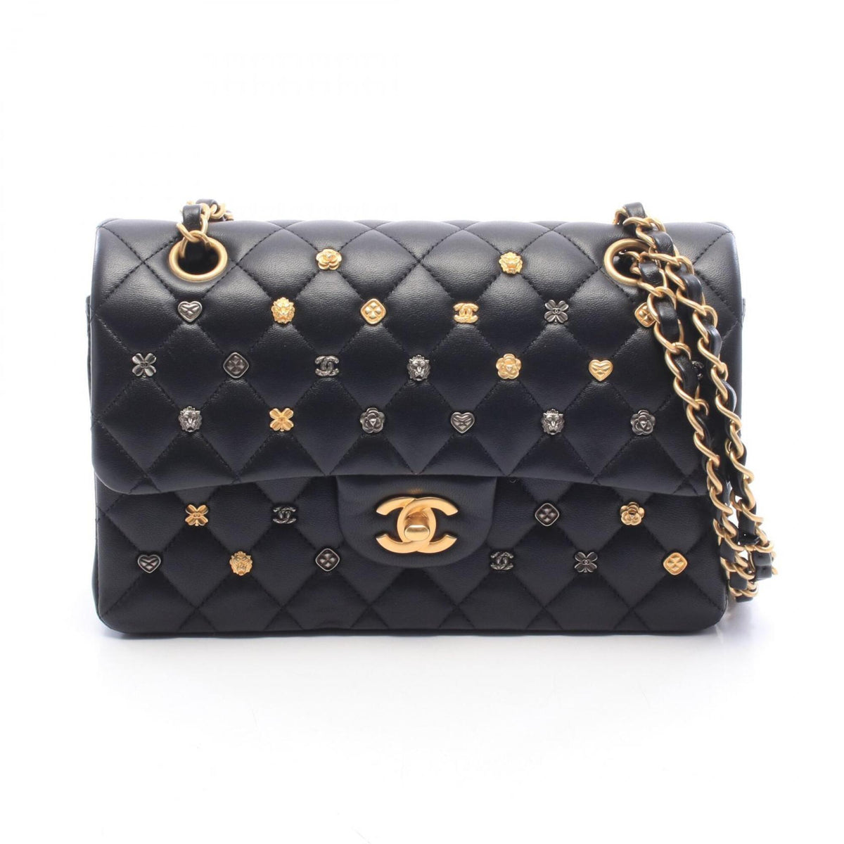 Chanel Black Leather Handbag Shoulder Bag (Pre-Owned)