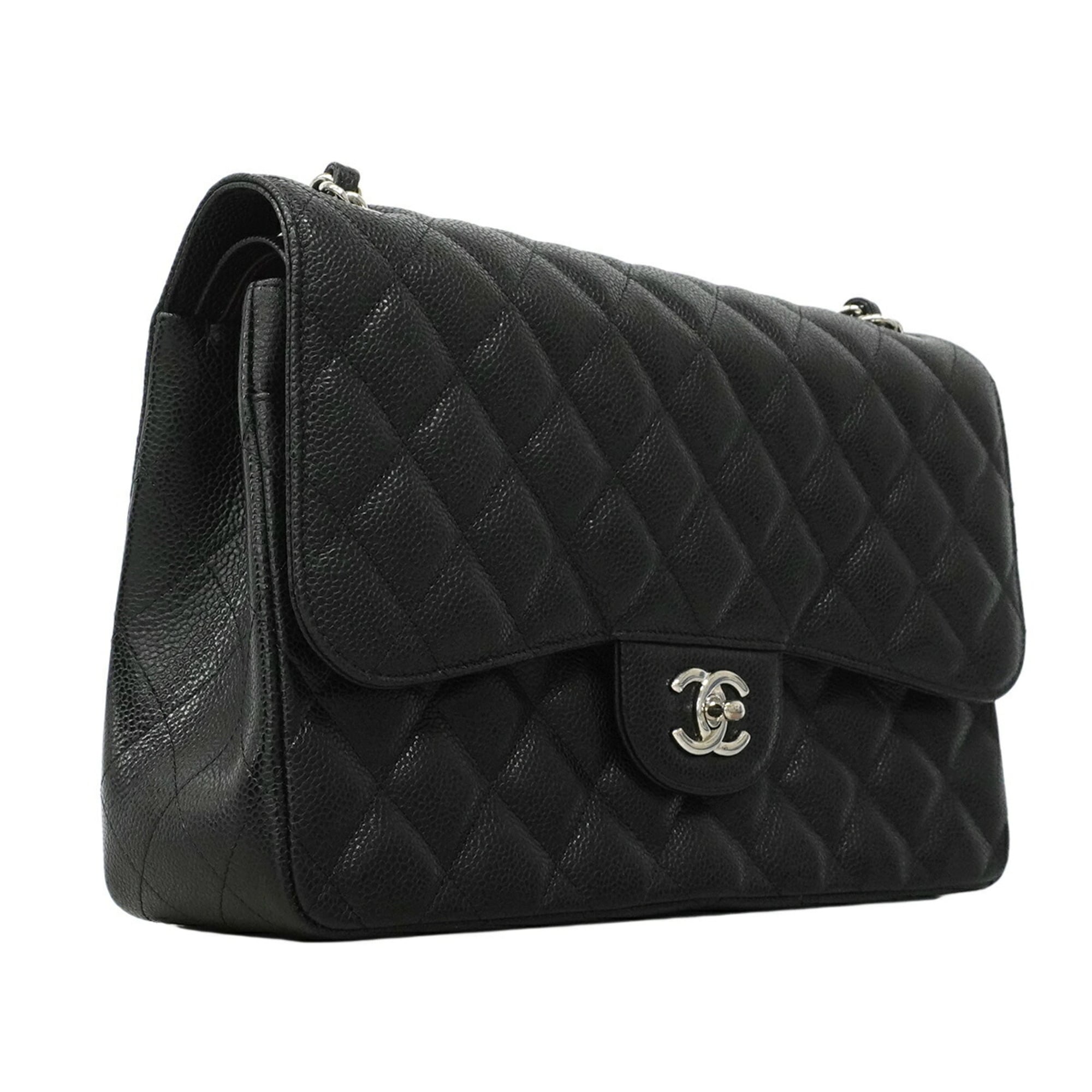 Chanel Black Grained Calfskin Shoulder Bag (Pre-Owned)