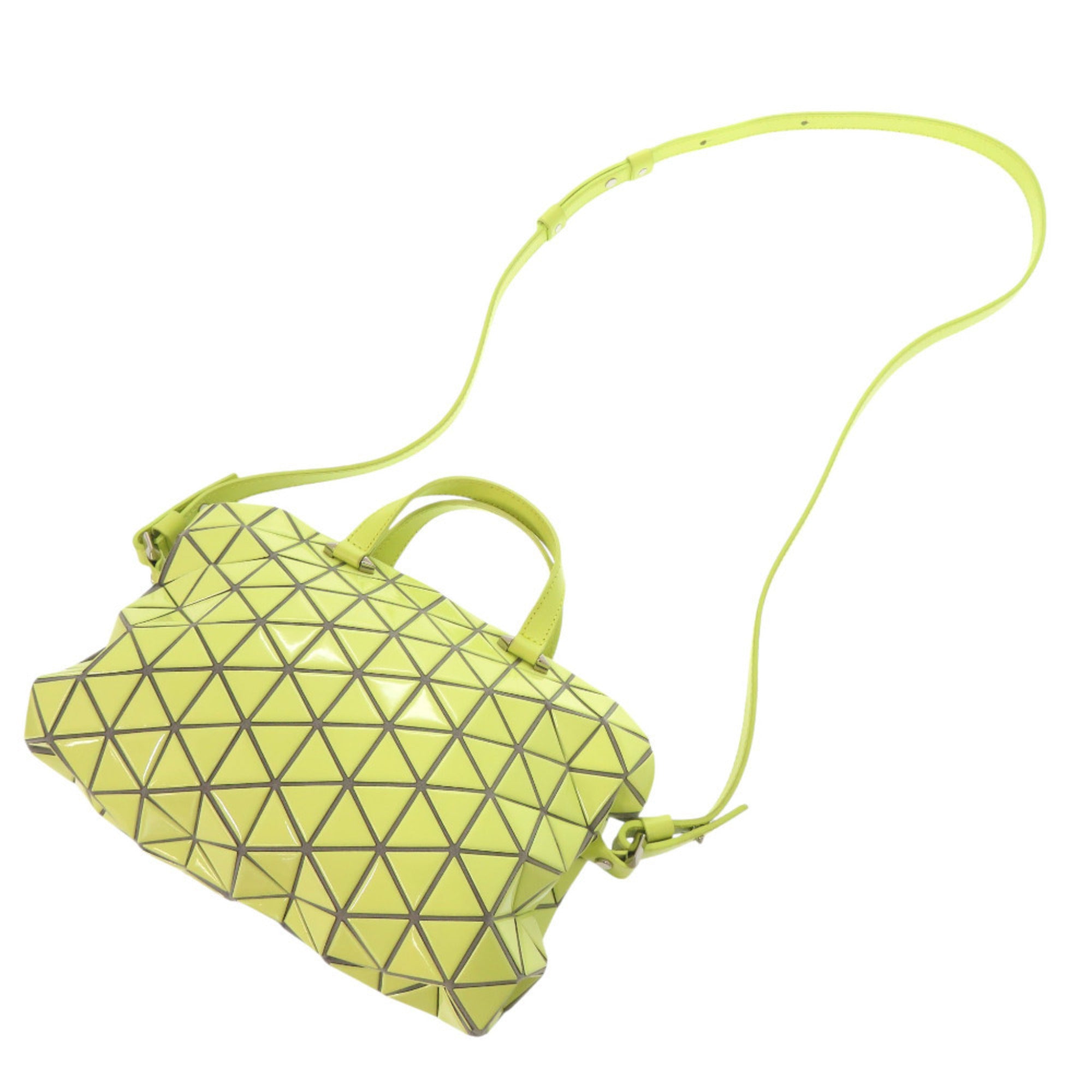 Issey Miyake Yellow Elastane Leather Handbag Shoulder Bag (Pre-Owned)