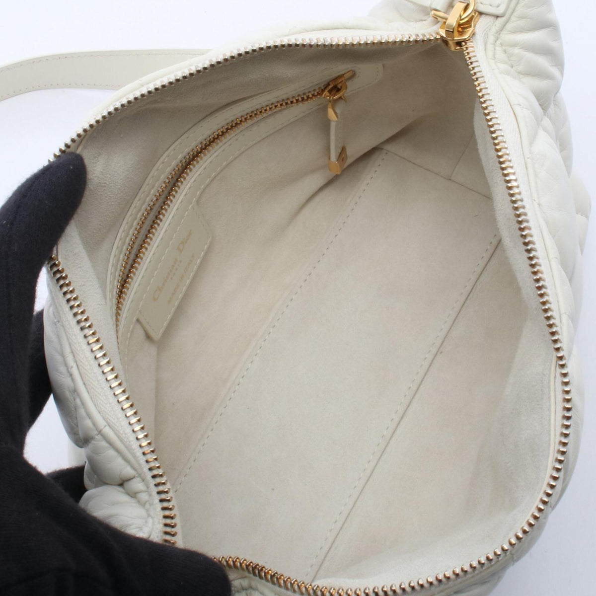 Christian Dior White Leather Handbag Shoulder Bag (Pre-Owned)