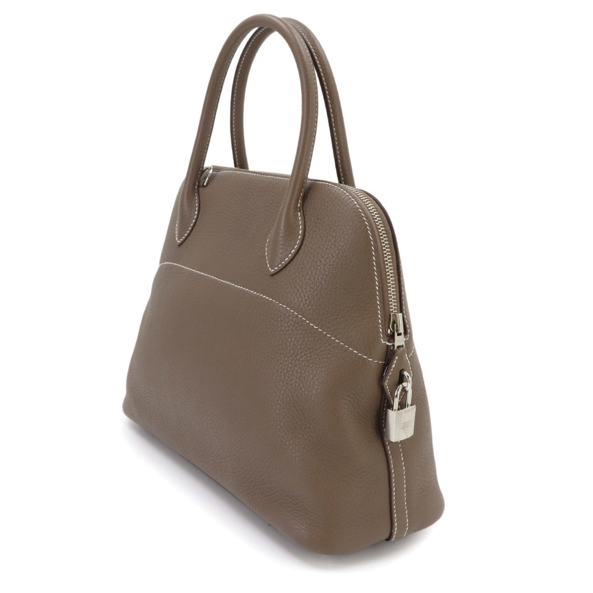 Hermes Etoupe Gray Taurillon Clemence Leather Handbag (Pre-Owned)
